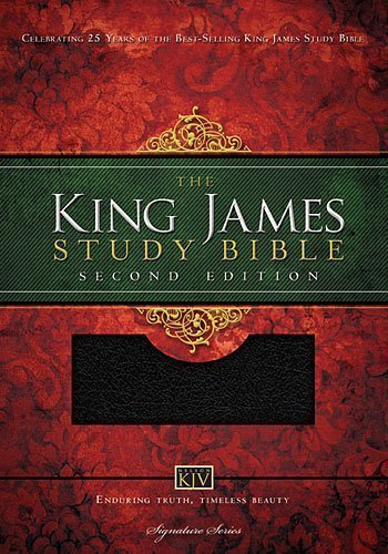 KJV Study Bible Large Print - Bonded Leather Black Red Letter Edition (Second Edition) by Thomas Nelson - Perfect for Church, Bible Study & Personal Devotion