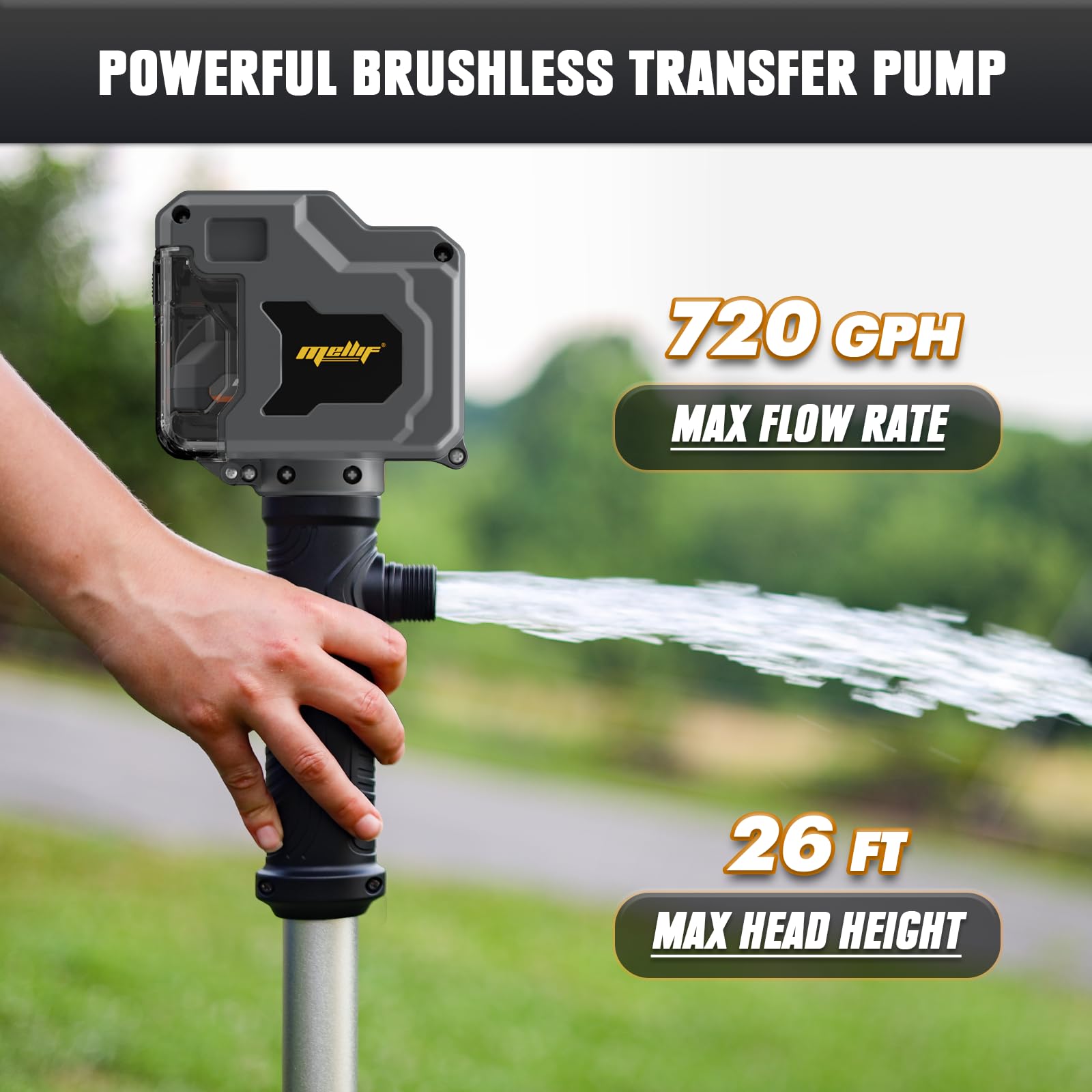 DeWalt 20V Max Cordless Brushless Transfer Pump - 720GPH Portable Utility Water Pump with 39