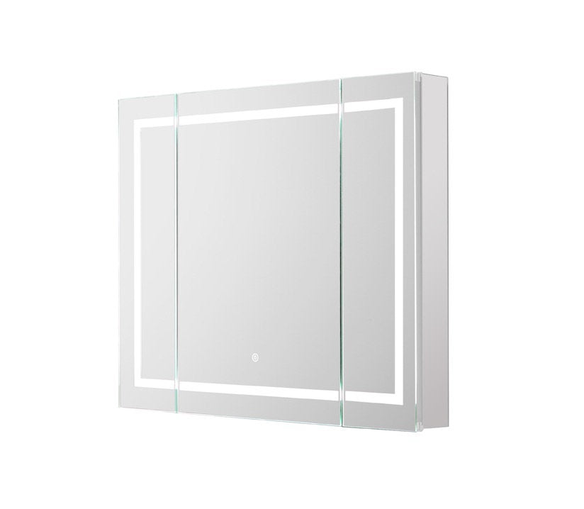 Aquadom Royale Plus 40x36 Inch LED Lighted Triple Door Bathroom Medicine Cabinet - Perfect for Modern Homes, Spas & Luxury Bathrooms