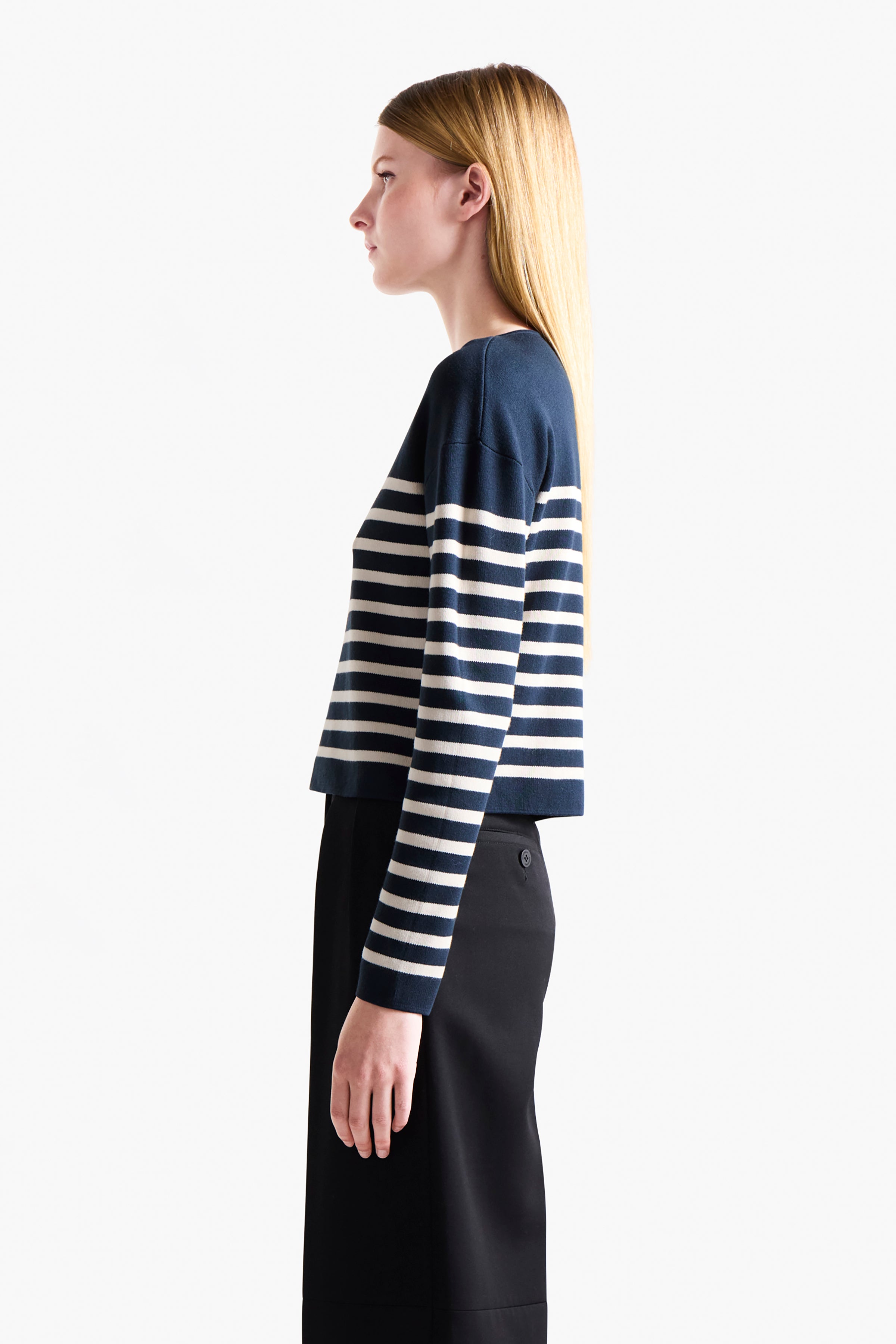 Ronnie Sweater for Women - Soft Berry Blue & Ivory Knit Pullover | Cozy Winter Fashion, Casual Outfit & Layering Essential