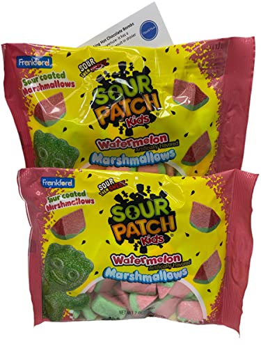 Frankford Candy Marshmallows Bundle - 2 Pack Sour Patch Kids Watermelon & ThisNThat Tip Card | Sweet & Sour Snacks for Parties, Movie Nights & Gift Baskets