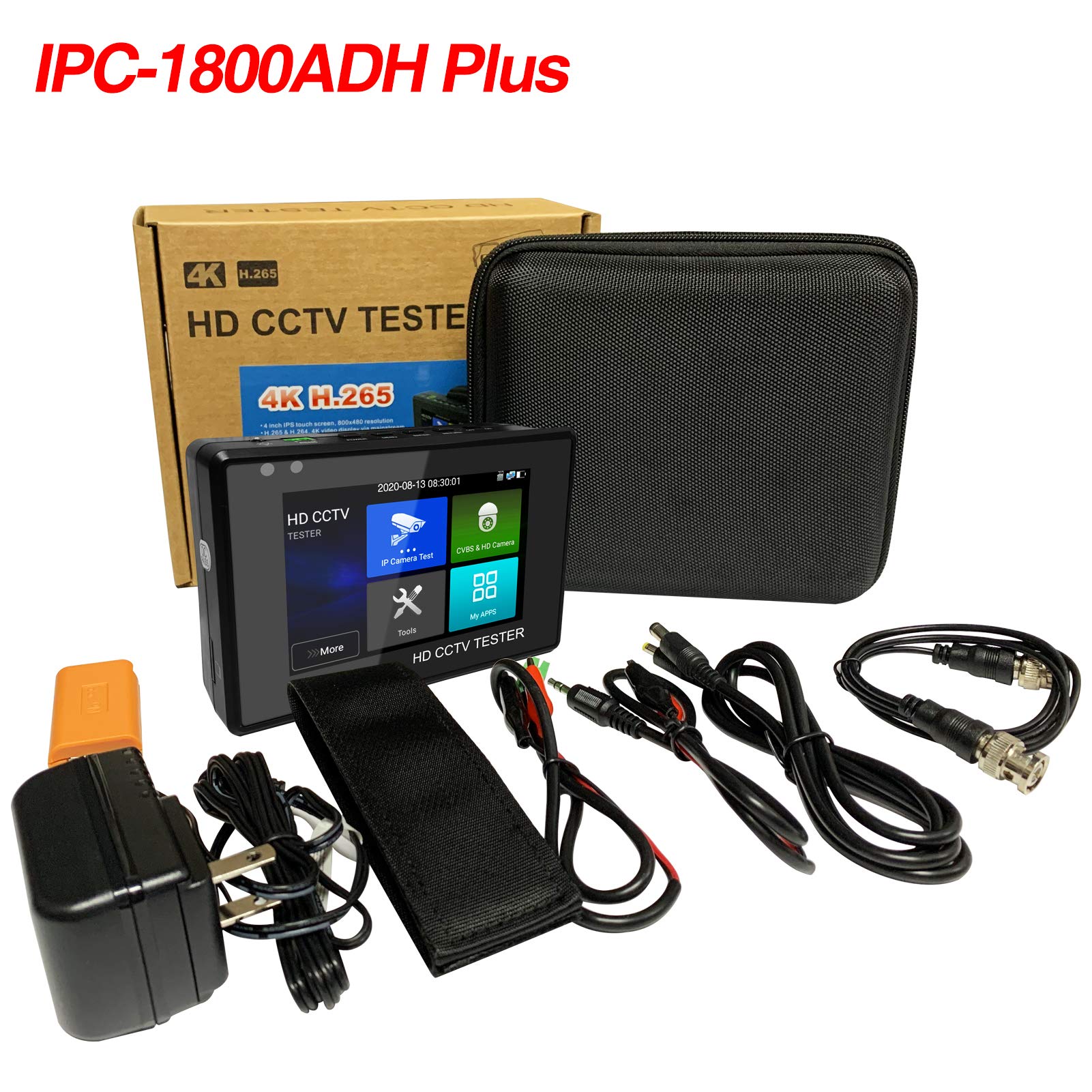 Rsrteng 4-inch IPS Touch Screen CCTV Camera Tester - Supports 12MP IP, 8MP TVI/CVI/AHD, CVBS & 4K Cameras with POE, PTZ, RS485 & TF Card Slot - Professional Tool for Security Camera Installation & Maintenance