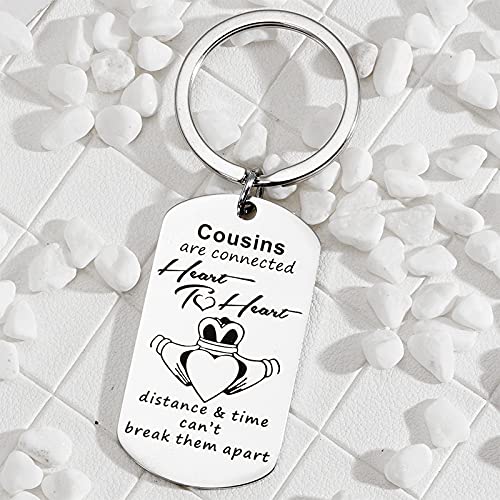 Heart to Heart Cousin Keychain - Thoughtful Birthday & Christmas Gifts for Boys, Girls, Women & Men - Perfect for Family Reunions, Holiday Presents & Keepsakes