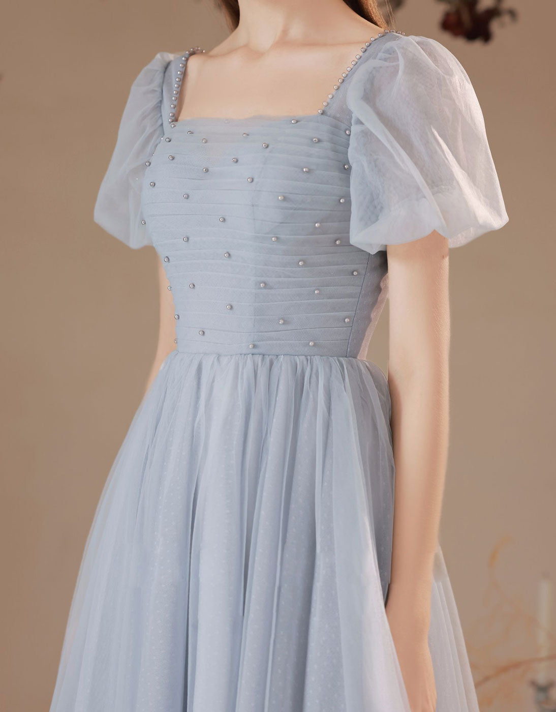 Elegant A-Line Square Neck Short Prom Dress in Gray - Perfect for Homecoming, Parties & Special Occasions