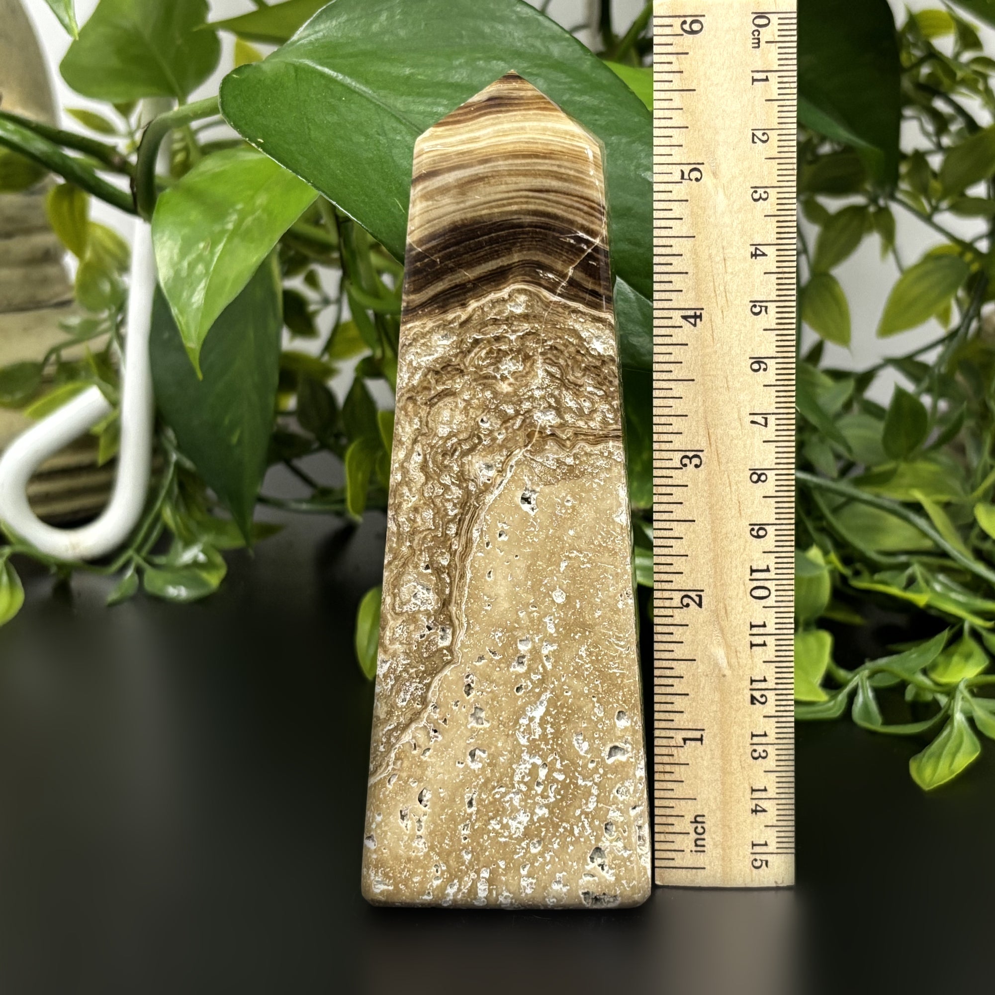 Natural Chocolate Calcite Crystal Obelisk Tower Point - Polished Brown Gemstone for Grounding, Healing & Meditation | Perfect for Home Décor, Office Desk & Spiritual Altar
