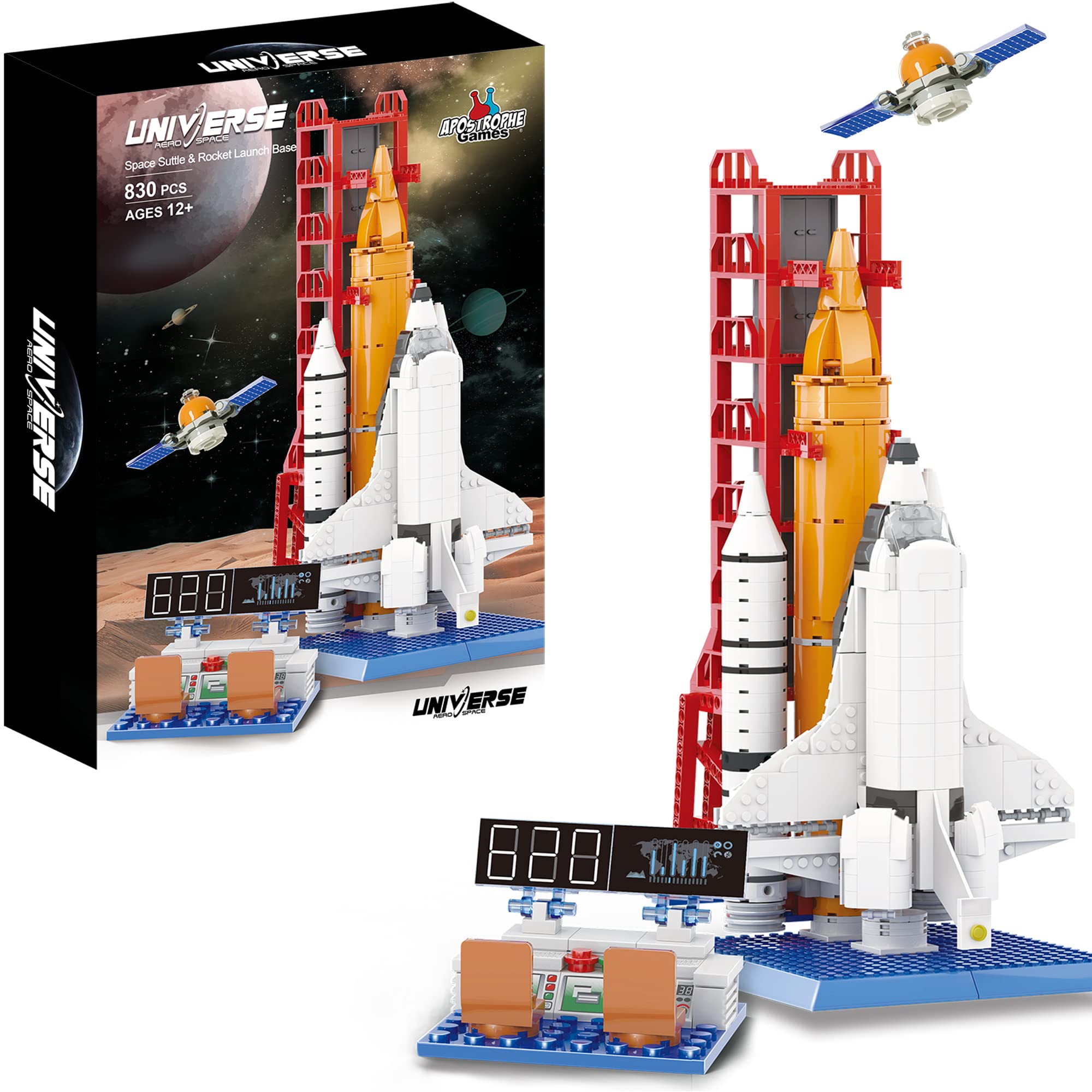 Space Shuttle & Rocket Building Blocks - 830pcs for STEM Play & Learning