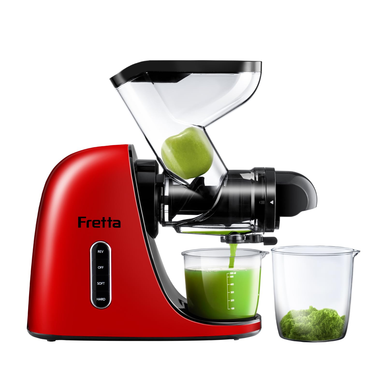 Fretta Slow Masticating Juicer - Cold Press Juicer Machine with 3-inch Large Feed Chute, BPA-Free, 200W Quiet DC Motor for Fruits & Vegetables | Perfect for Healthy Juicing, Detox, and Raw Food Diets at Home