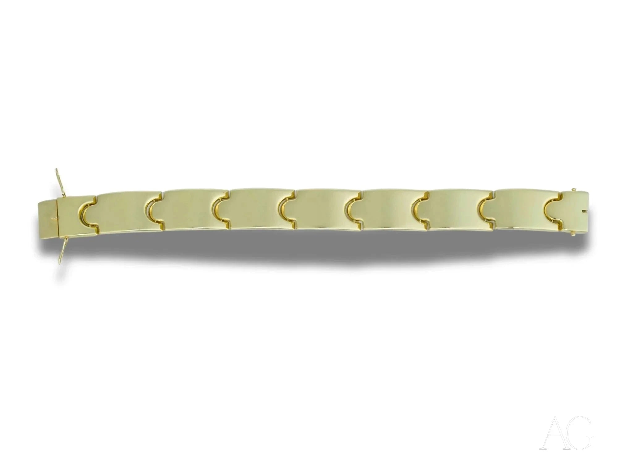 18K Solid Gold Men's Bracelet - Luxurious Open Box Clasp Design for Gifts, Weddings & Special Occasions