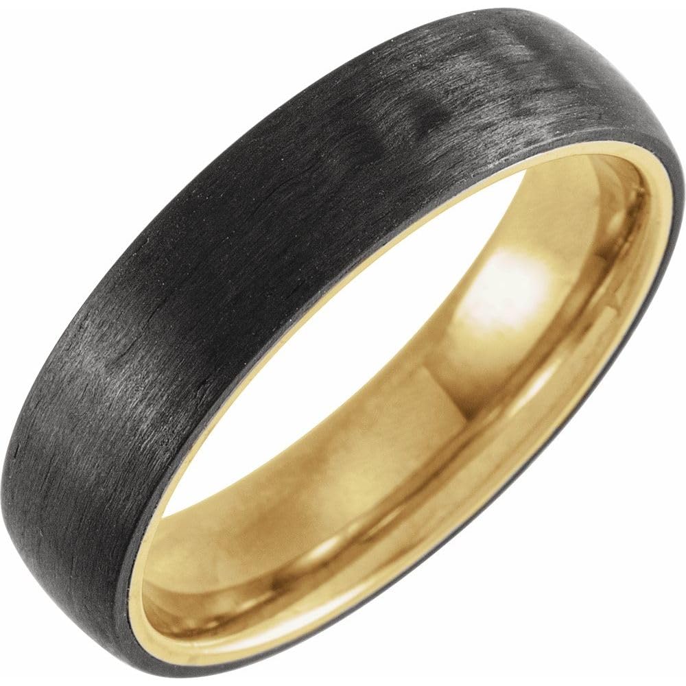 Sonia Jewels 6mm Carbon Fiber Wedding Band Ring for Men & Women - Durable, Lightweight, Comfort Fit for Everyday Wear, Anniversary, and Engagement