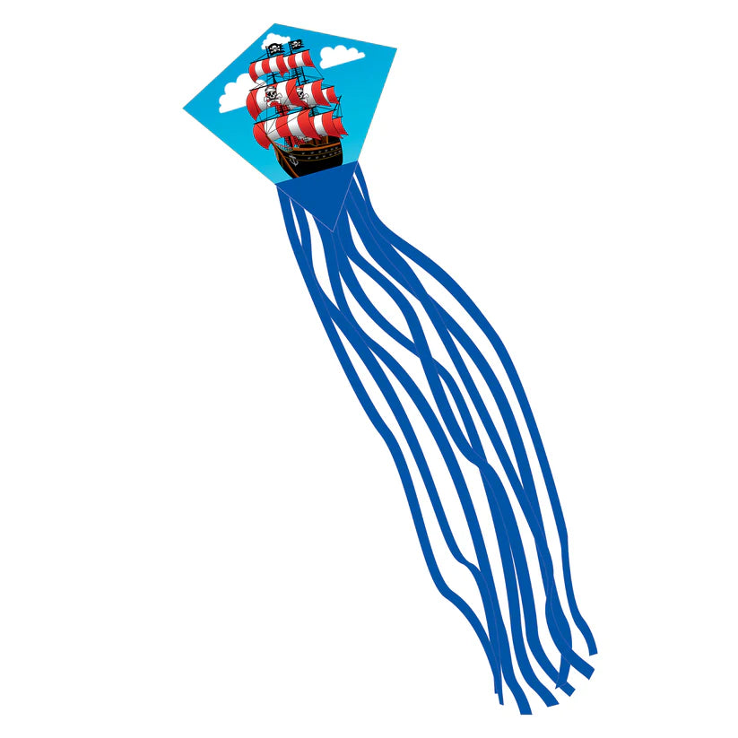 StratoKites Diamond Kite - Pirate Ship Design | Premium Outdoor Kite for Kids & Adults | Perfect for Beach, Park & Family Fun Days