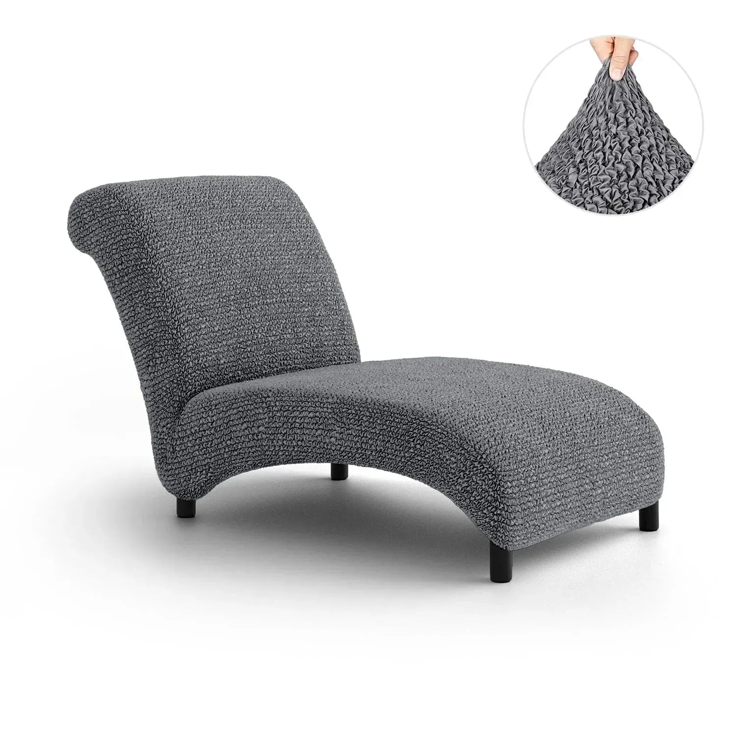 Armless Chaise Lounge Slipcover - Soft Microfiber Stretch Cover with Non-Slip Backing - Perfect for Living Room, Bedroom or Nursery Furniture Protection