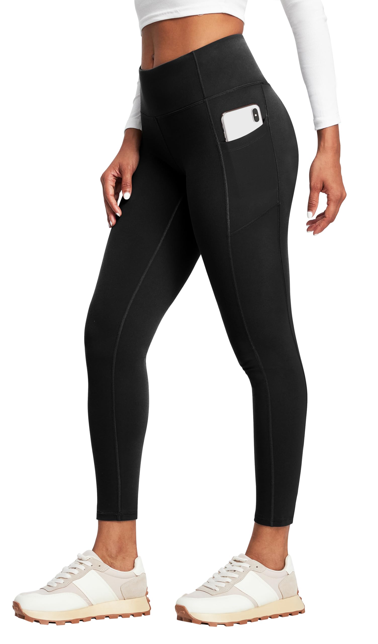 Healthyoga Women's High Waist Tummy Control Yoga Pants with Pockets - Workout Leggings for Running, Gym & Everyday Wear