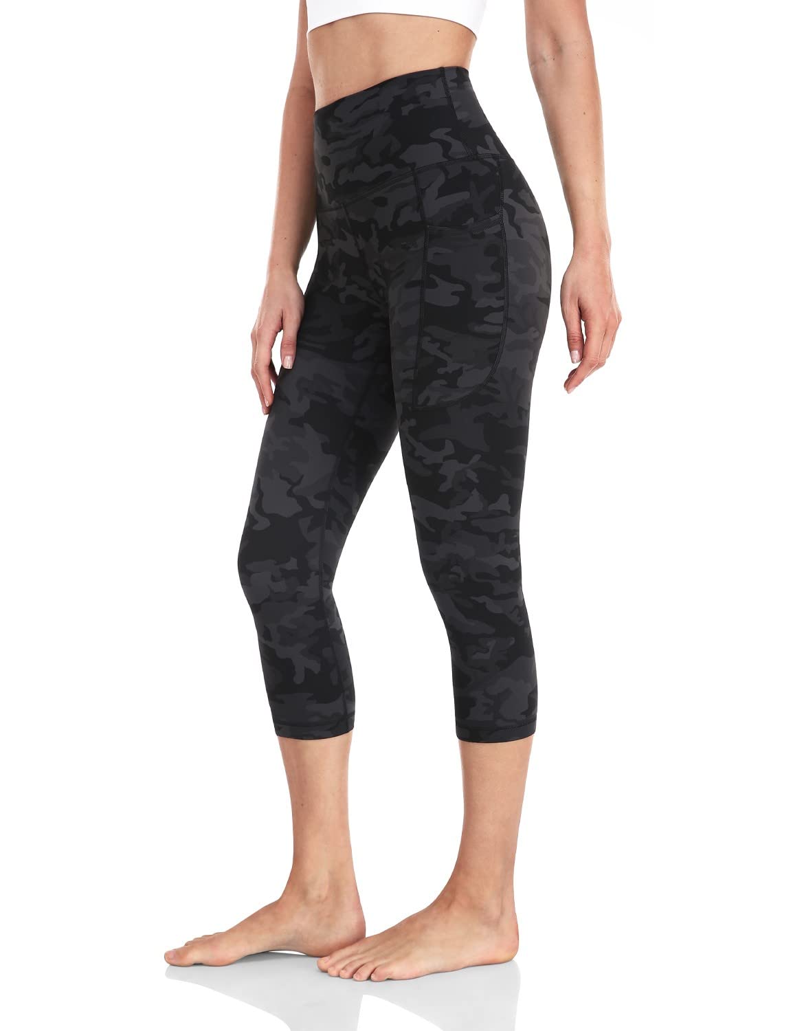 HeyNuts High Waisted Yoga Pants for Women - Workout Compression Capri Leggings with Side Pockets (21