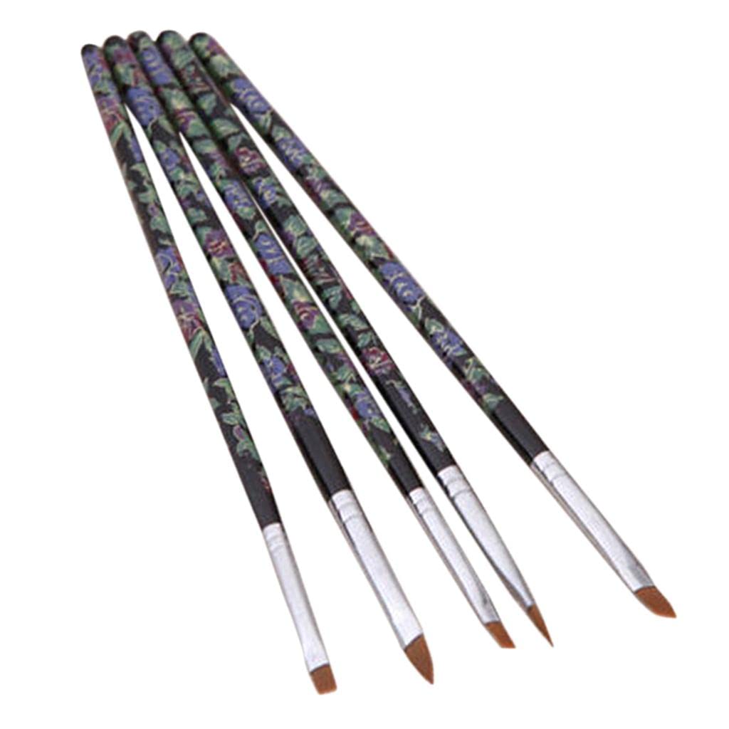 Premium 6-Pack Multi-Functional Nail Art Brush Pens with Floral Design - Professional Painting Tool for Acrylic, Gel & Nail Art - Perfect for DIY Manicures, Salon Use & Beauty Supplies