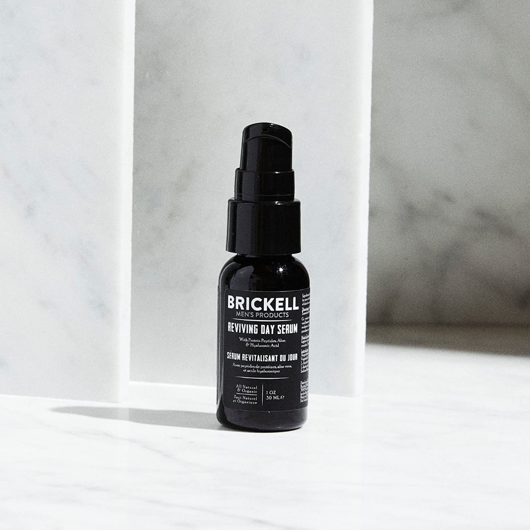 Brickell Men's Revitalizing Day Serum for Face - Anti-Aging & Hydrating Facial Moisturizer with Natural Ingredients | Perfect for Daily Skincare Routine & Reducing Wrinkles