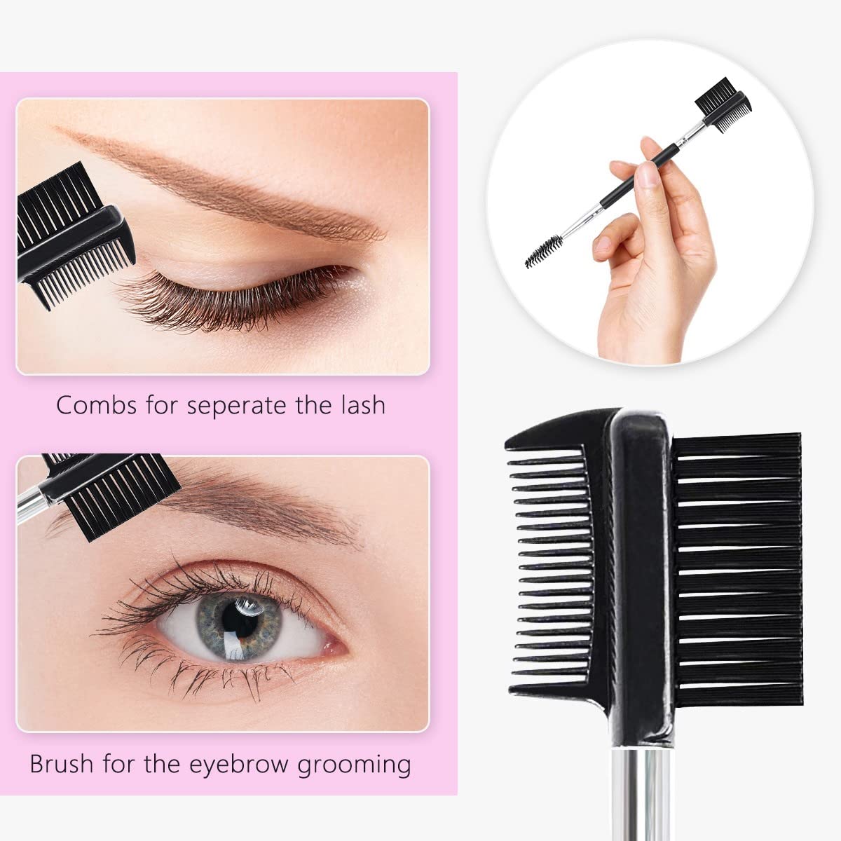 Professional Eyelash Curler & Eyebrow Brush Kit for Women - Includes Lash Curler, Eyelash Comb, Mascara Brushes, Extension Tweezers, Angled Brow Brush & 10 Silicone Pads - Perfect for Salon, Home Makeup & Travel Beauty Essentials