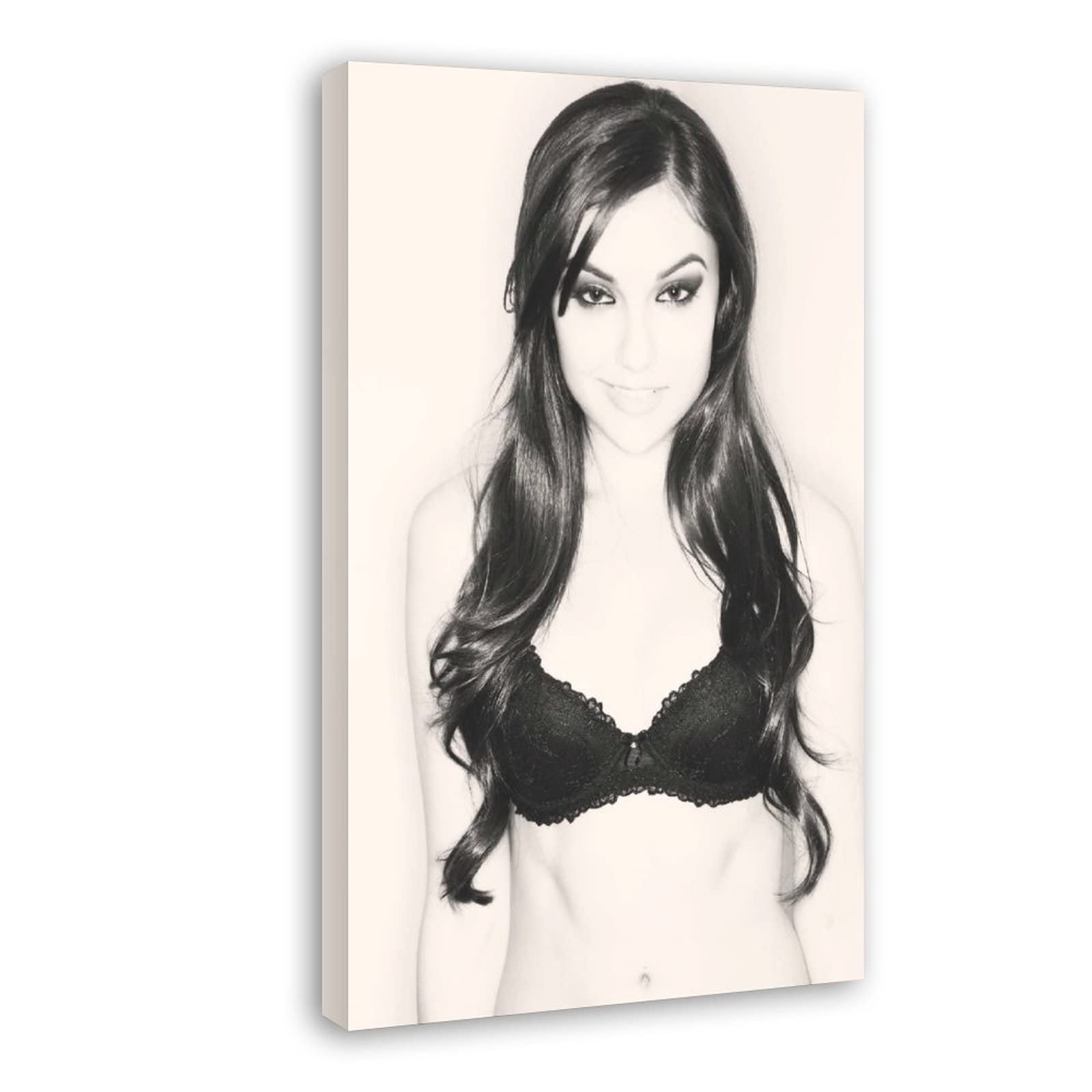 Sasha Grey Art Canvas Poster - Aesthetic & Sexy Wall Decor for Bedroom, Office, or Gift - 20x30 Inches (50x75cm) Framed Style - Perfect for Modern Home Decor & Man Cave Aesthetics