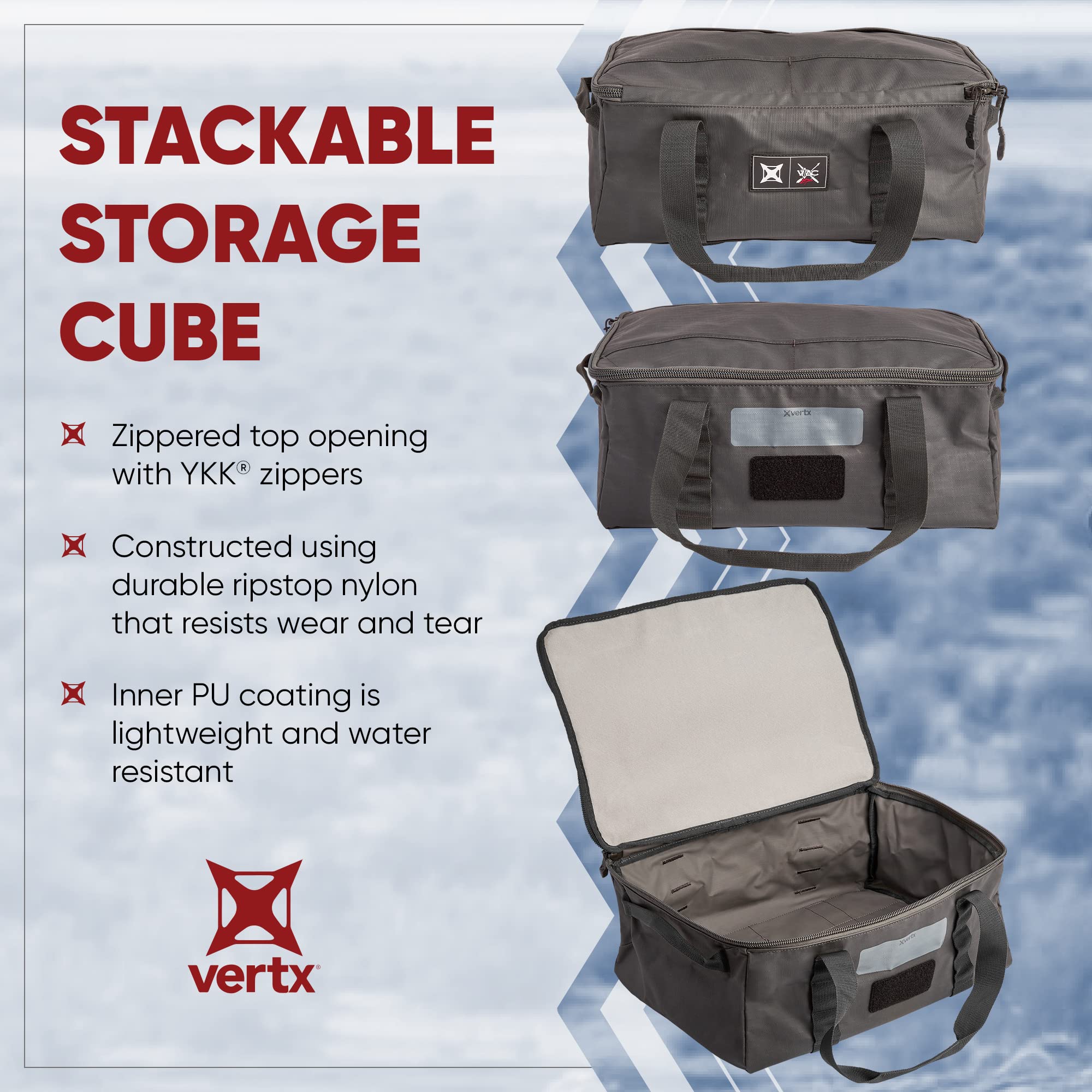 Vertx VTAC Stackable Storage Cube - Tactical Gear Organizer for Ammo, Mags & EDC - Durable Car Travel Bag & Military Storage Container - Perfect for Range Days, Road Trips & Tactical Missions