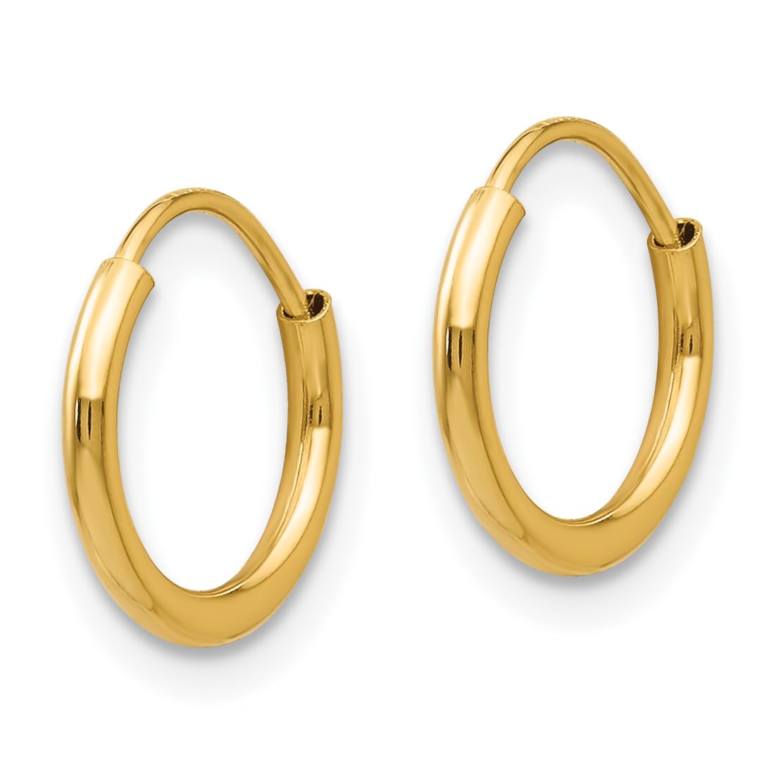 14K Solid Yellow Gold Endless Hoop Earrings Set of 3 Pairs - Classic Minimalist Jewelry for Everyday Wear, Gift Giving & Special Occasions
