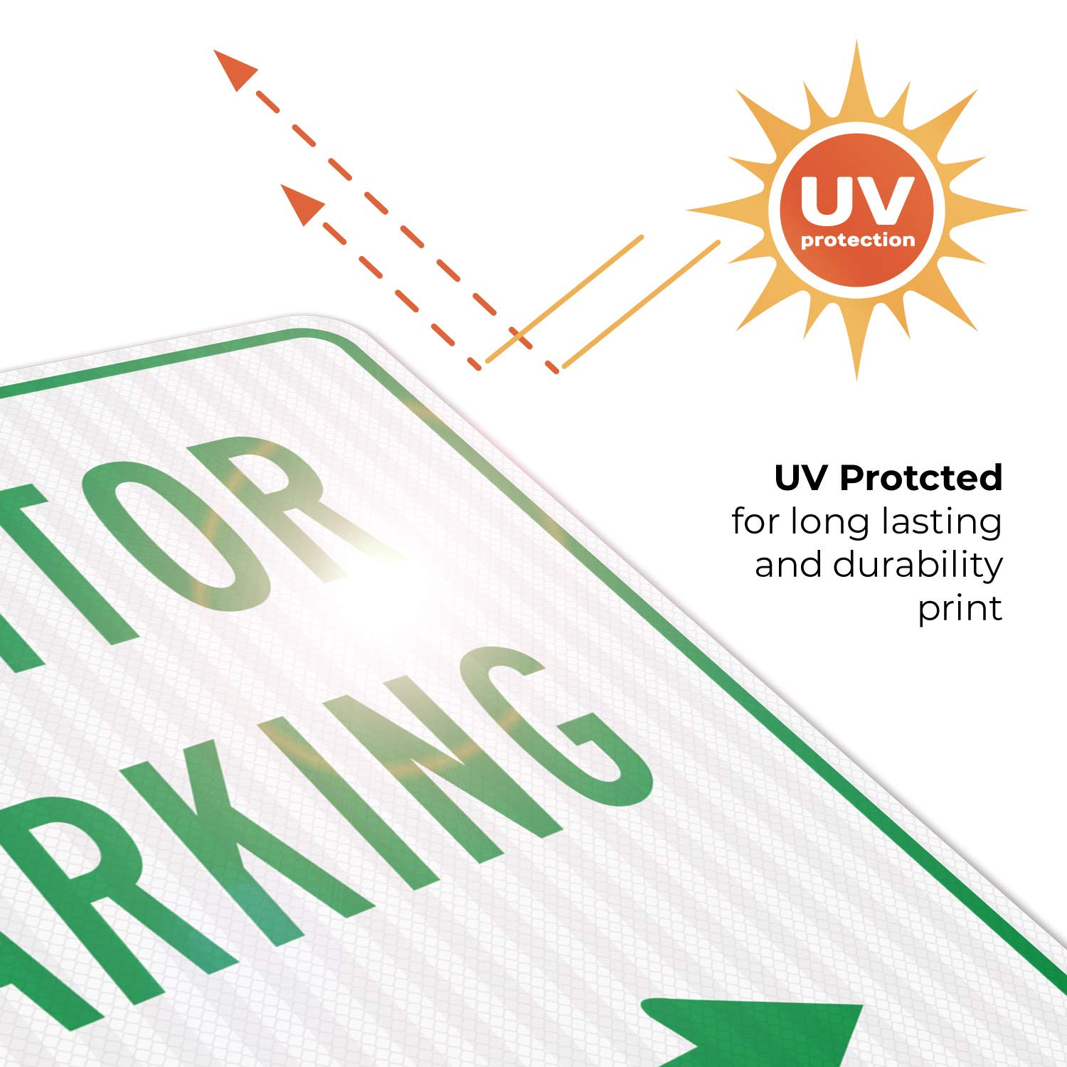 3M EGP Reflective Right Side Visitor Parking Sign - 24x30 Inches, .080 Aluminum, Fade Resistant & Easy Mounting - Perfect for Driveways, Parking Lots & Commercial Properties (Made in USA)