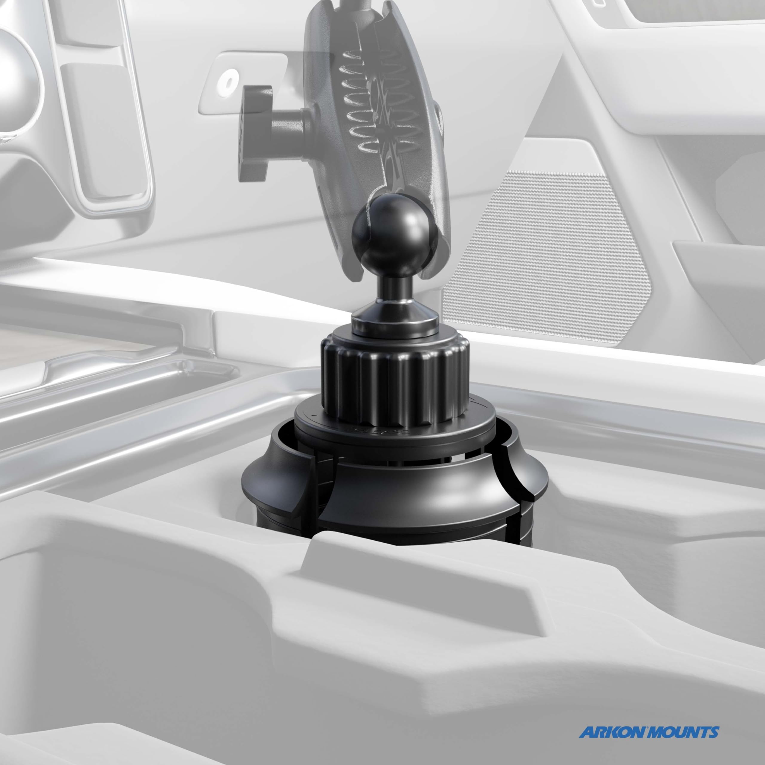 ARKON Universal Car Cup Holder Phone Mount - Compatible with iPhone 12/11/XS/XR & Galaxy Note 20/10/9 - Secure Hands-Free Holder for Safe Driving & GPS Navigation