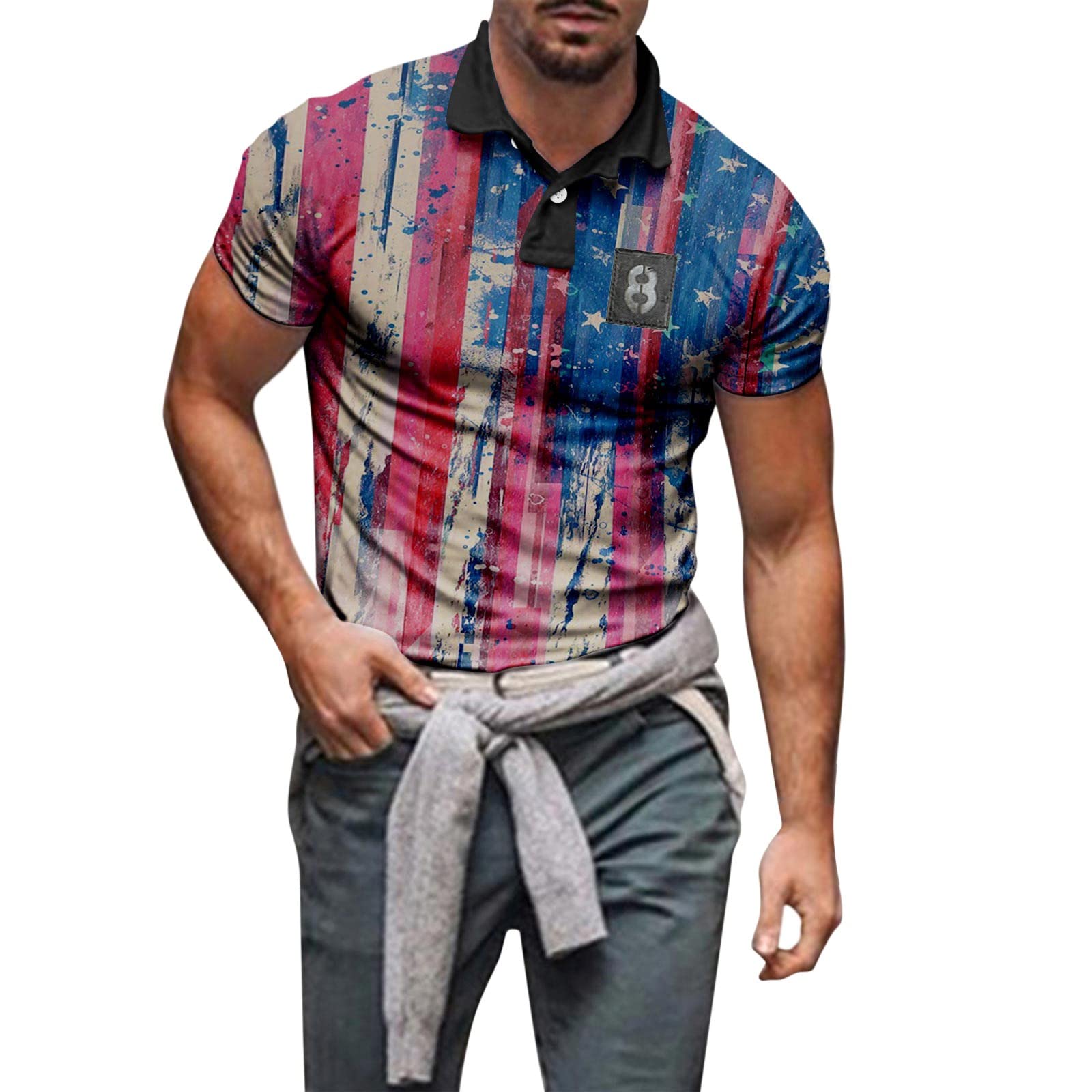 Men's Slim Fit Funny Sports Polo T-Shirt - Gym & Casual Wear - Red Designer T-Shirt for Adults & Kids