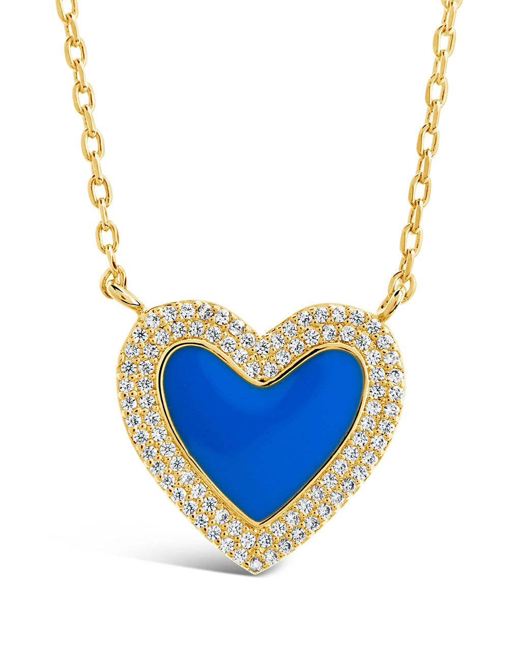 Gwen CZ & Enamel Heart Pendant Necklace for Women - Elegant Cubic Zirconia Heart Charm Jewelry Gift for Valentine's Day, Anniversary or Birthday - Perfect for Romantic Dates, Special Occasions and Everyday Wear