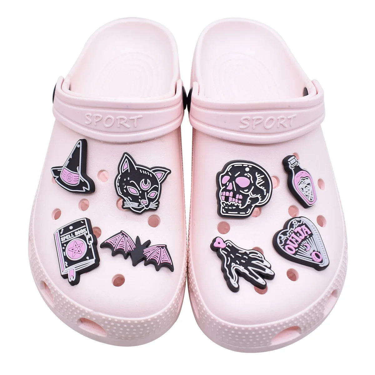 Pink Halloween Shoe Charms for Crocs - Cute Shoe Decorations for Kids & Adults - Perfect for Christmas Parties, Gifts & Costume Accessories