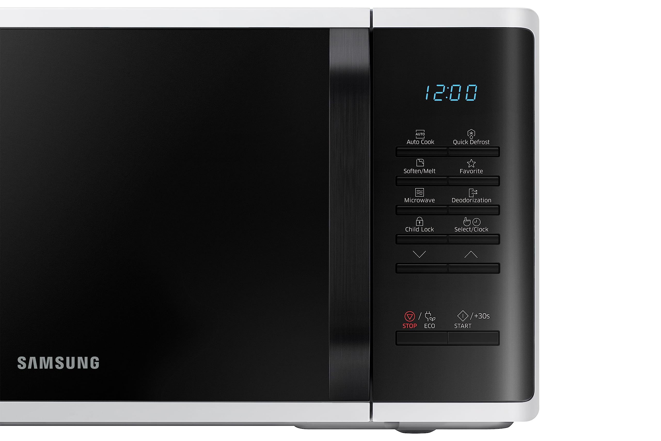 Samsung MS23K3513AW 800W 23L Solo Microwave Oven - Compact White Countertop Microwave for Small Kitchens, Dorms & Offices - Fast Heating & Defrosting