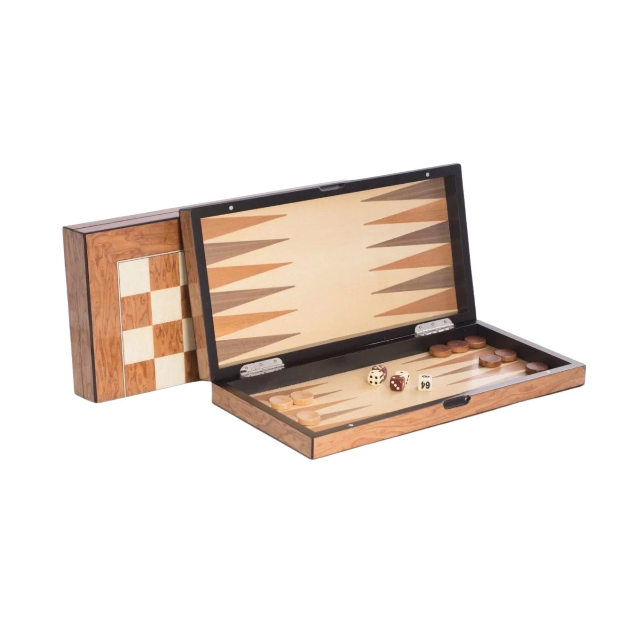 Premium Wooden Backgammon and Chess Set - 2 in 1 Classic Board Games for Adults & Family - Portable Travel Game Set for Home, Office, Camping and Gifts