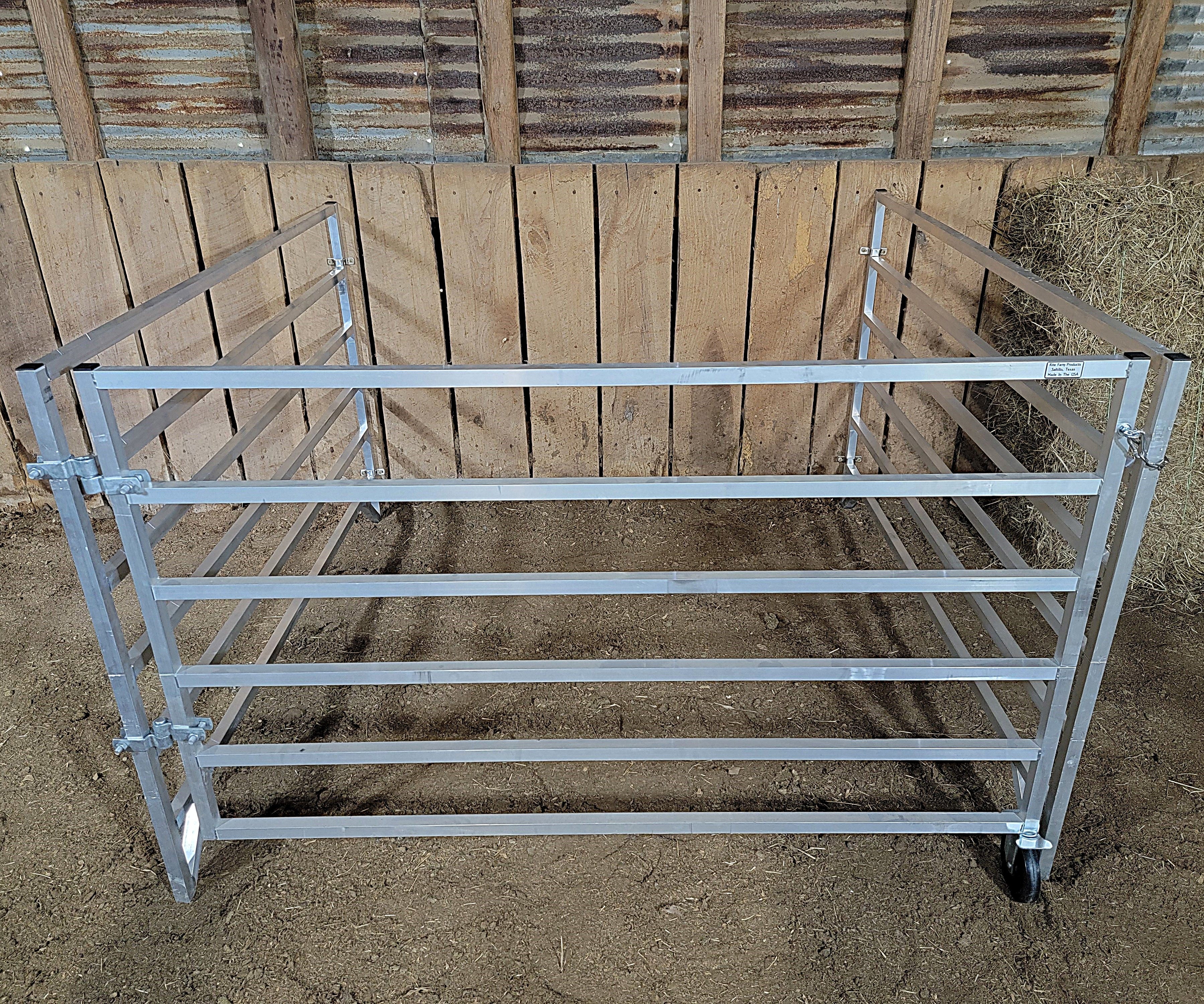 5x5 Ft Aluminum Wall Mounted Stall Kit with 6 Rails - Includes 2 Panels & 1 Gate for Horse Stalls, Barns & Livestock Enclosures