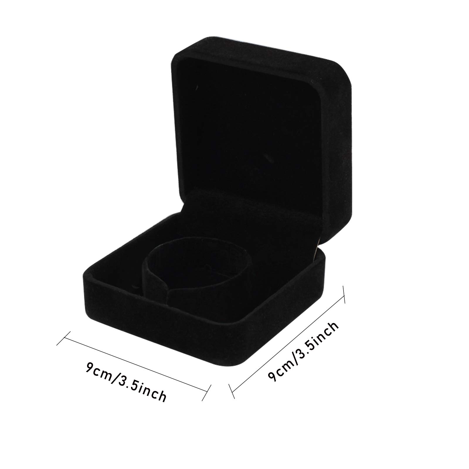 Udewo 1PC Velvet Jewelry Gift Box for Bracelets & Bangles - Elegant Black Velvet Bracelet Storage Box with Lid - Perfect Jewelry Gift Box for Presents, Birthdays, Anniversaries & Special Occasions