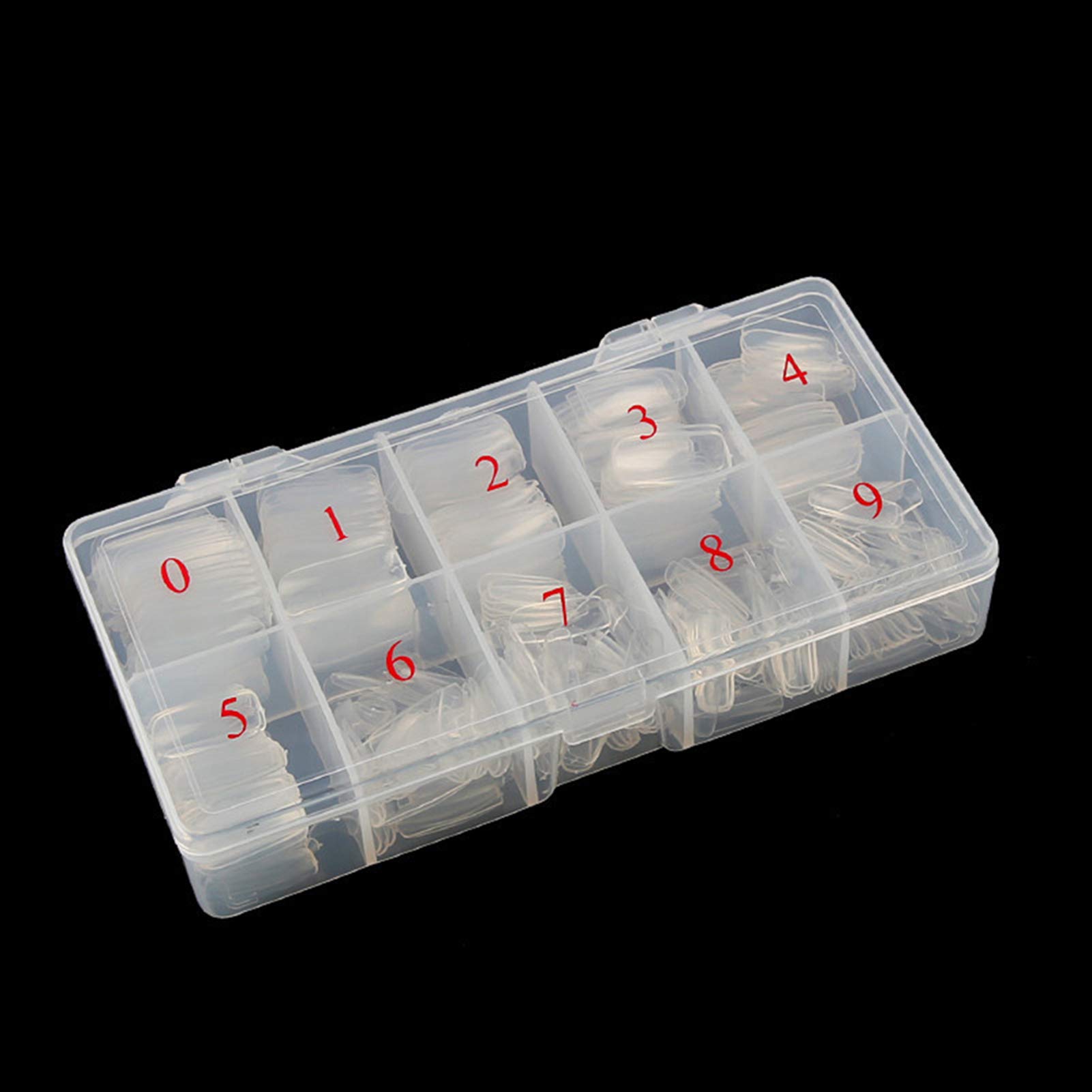 500pcs Clear Acrylic Full Cover Fake Nails - 10 Sizes Long False Nail Tips with Storage Case for Nail Salon & Home DIY Nail Art | Perfect for Manicures, Pedicures, Gel Extensions & Special Occasions