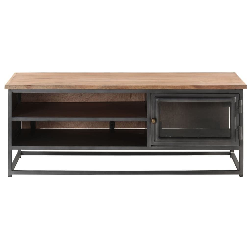 Modern Acacia Wood Coffee Table with Storage - 35.4