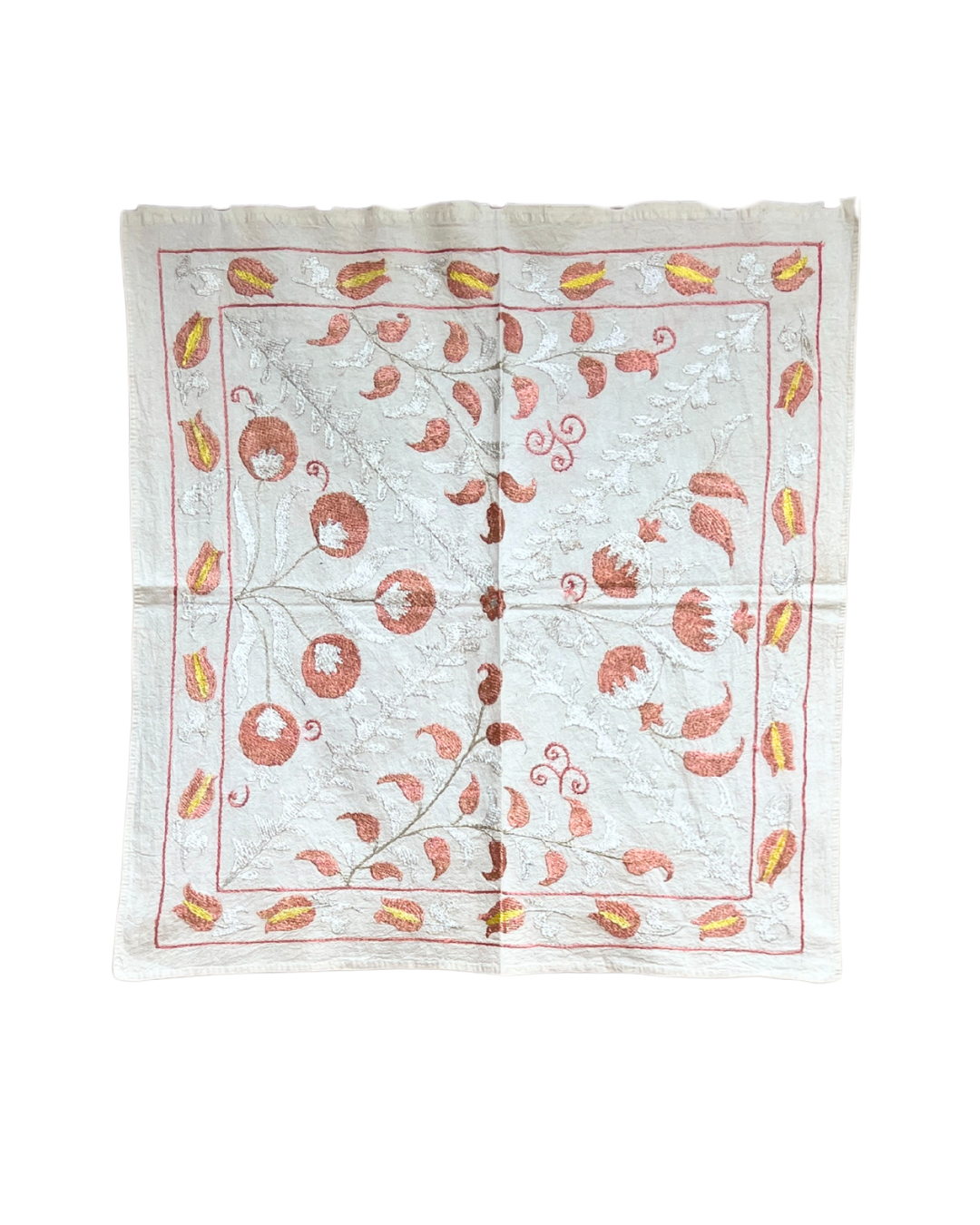Extra Small Suzani 04 - Handmade Cotton Throw Pillow Cover - Bohemian Home Decor for Living Room, Bedroom & Sofa