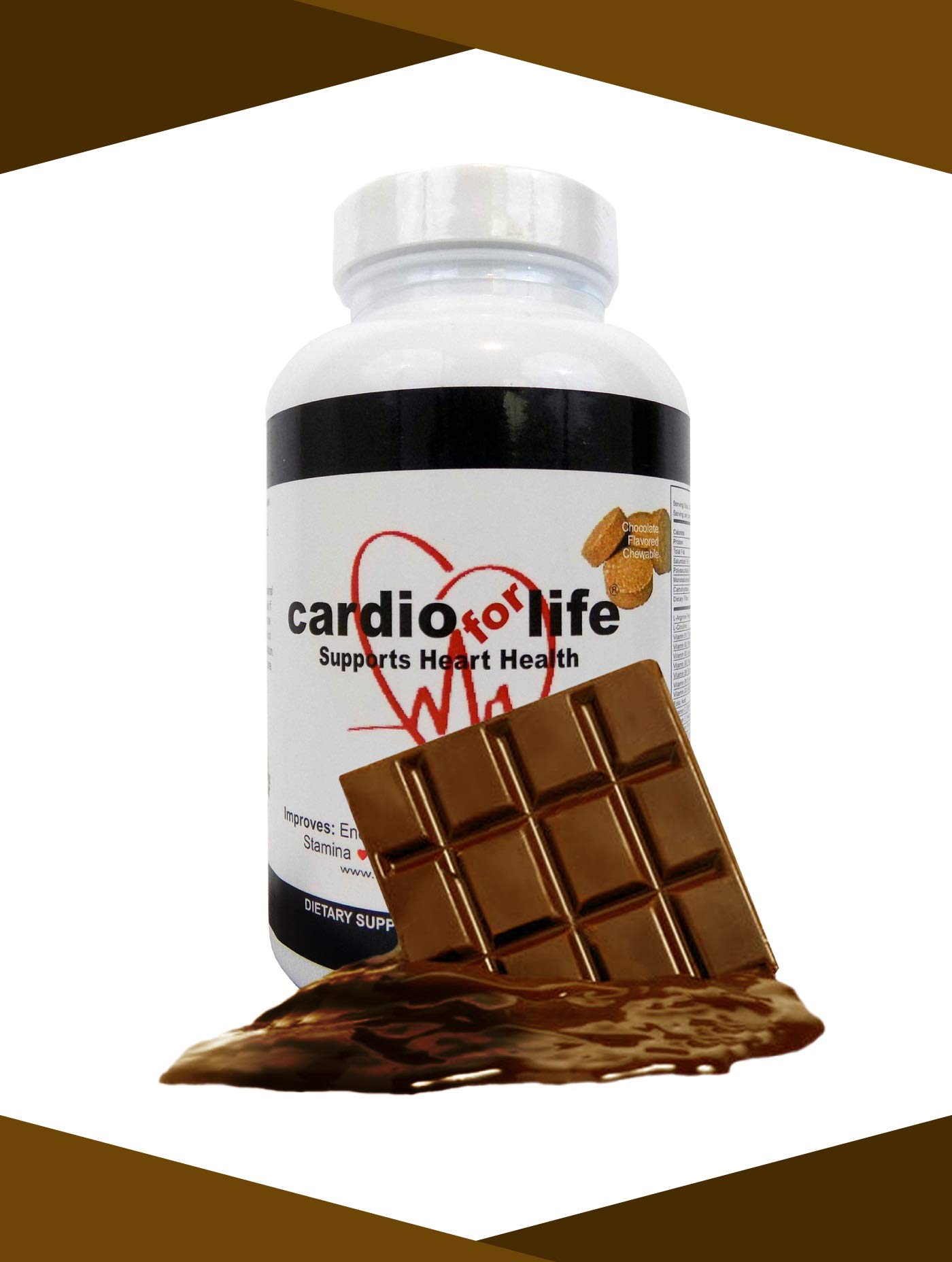 CardioForLife 60 Chewable Chocolate Tablets - Heart Health Supplement for Adults - Perfect for On-the-Go Nutrition & Active Lifestyle