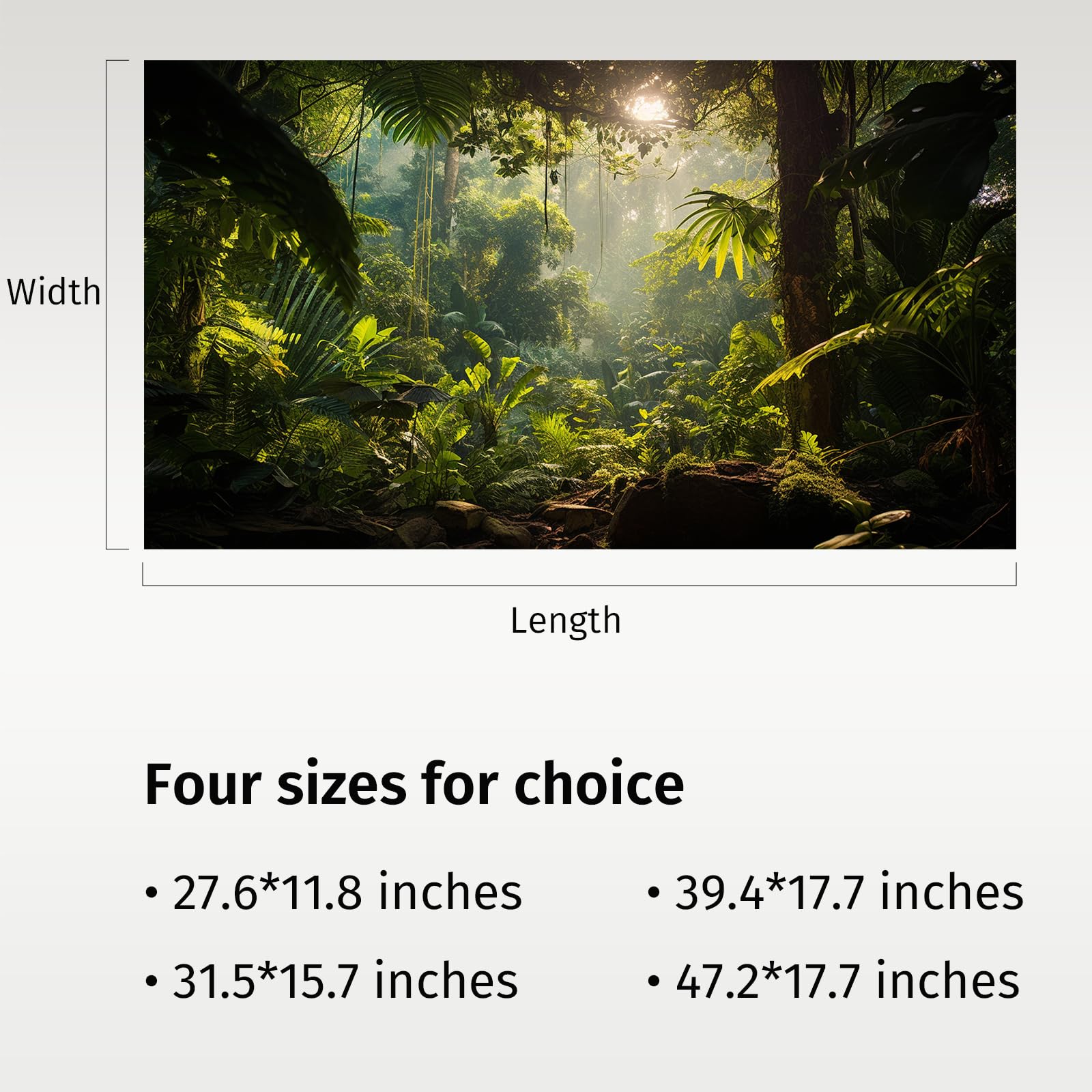 31x15 Inch Aquarium Background Poster - Forest & Jungle Tank Backdrop for Terrariums, Fish Tanks, Reptile Habitats | Perfect for Home Decor, Office Aquascaping & Pet Enclosures