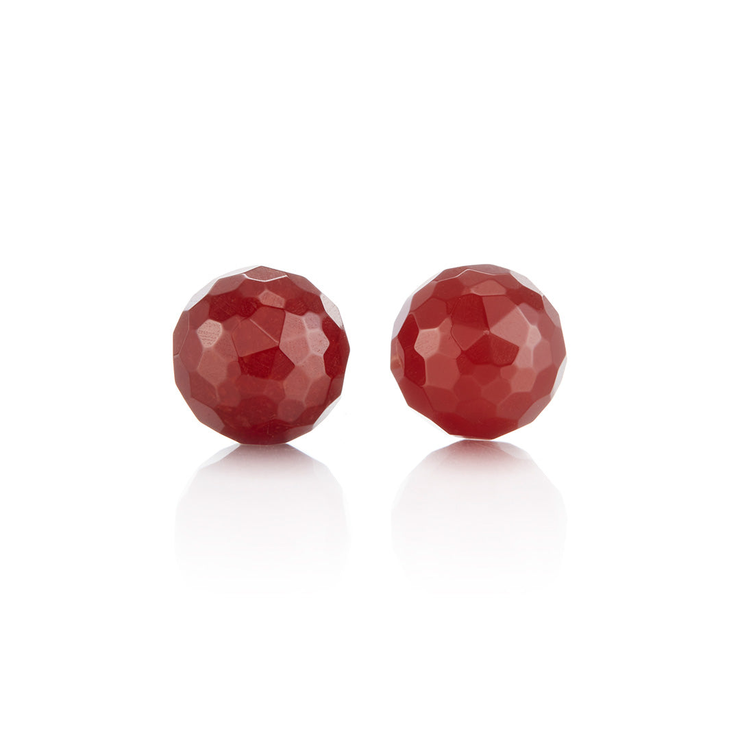 10mm Faceted Carnelian Bead Earrings - Handmade Gemstone Jewelry for Women | Boho Chic Dangle Earrings for Everyday Wear & Special Occasions
