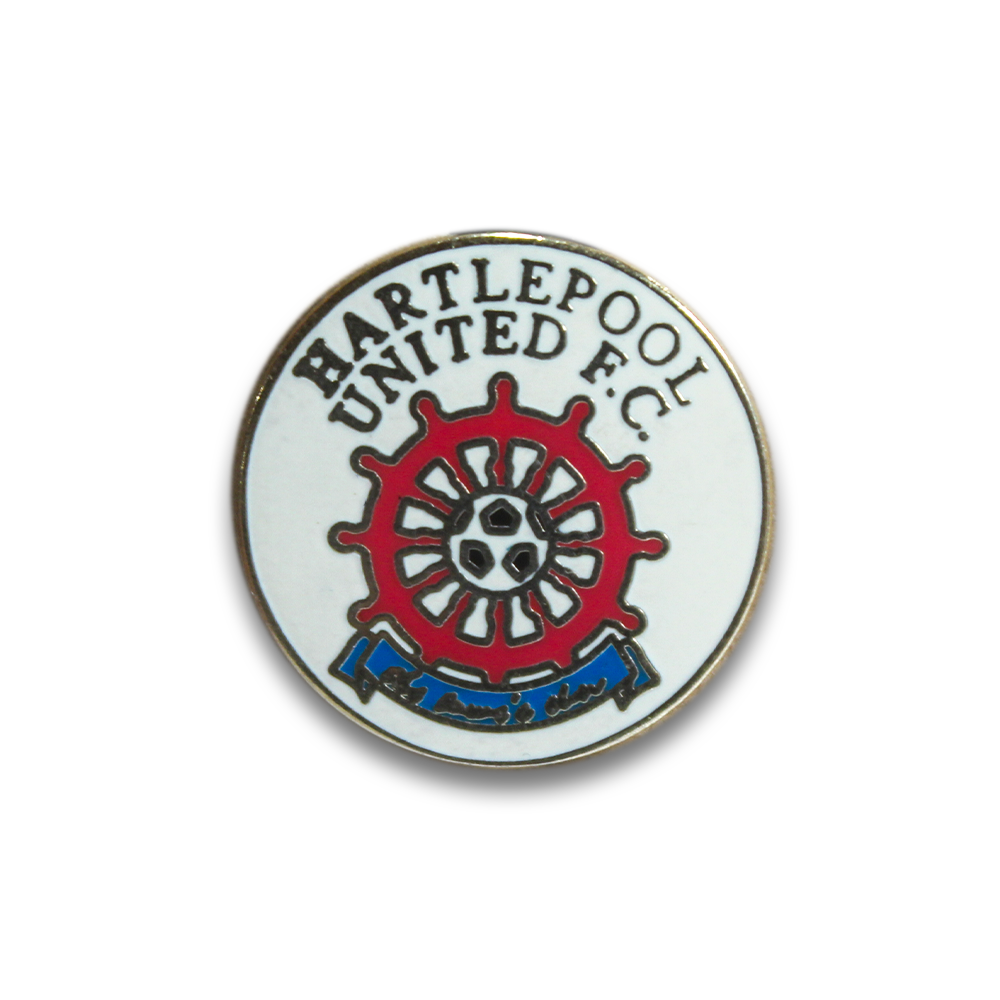 Hartlepool United FC Pin Badge - White - Collectible Football Fan Accessory for Hats, Jackets & Bags