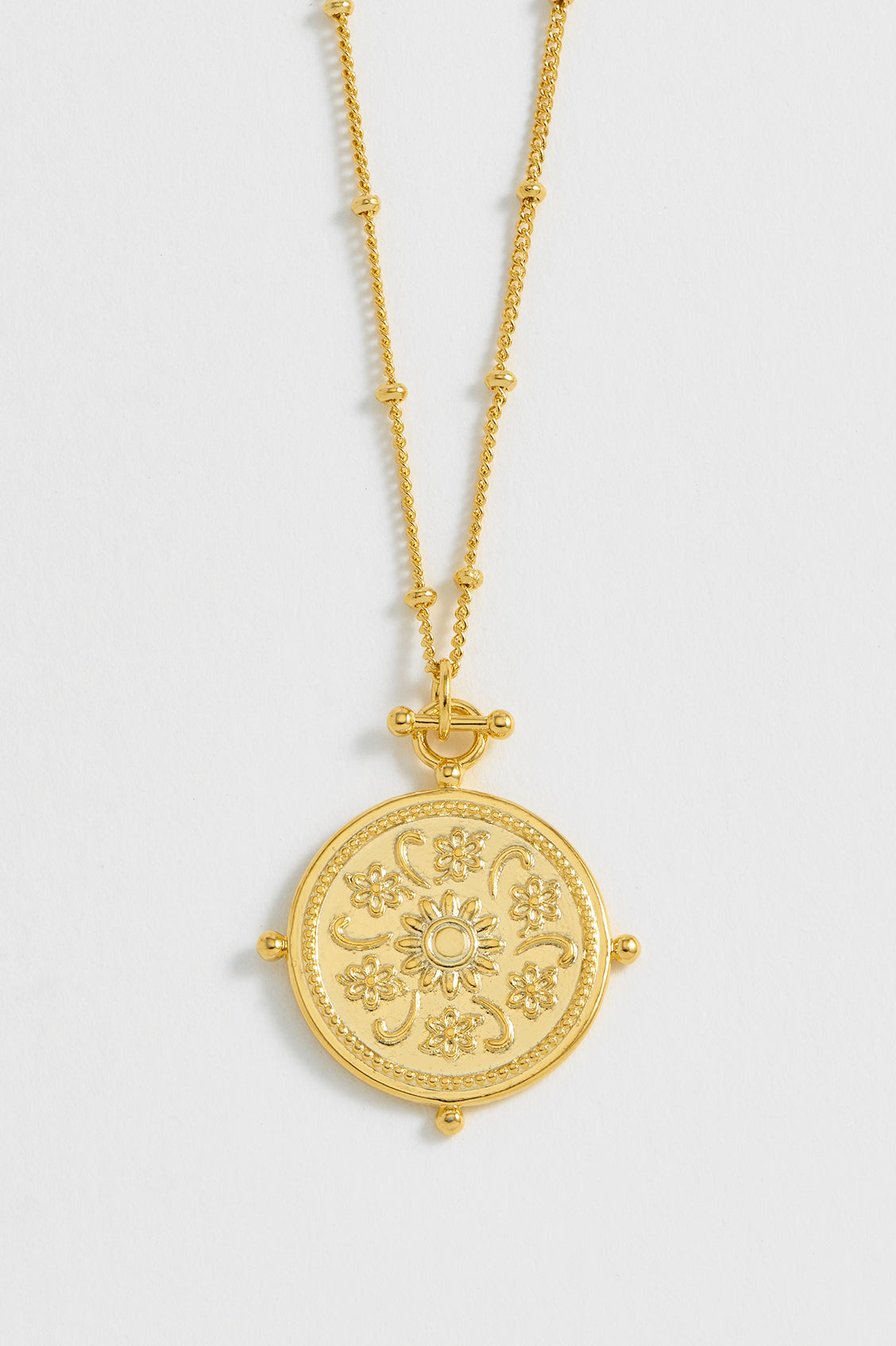 Elegant Floral Coin Necklace for Women - Vintage Gold Pendant Jewelry Gift for Her - Perfect for Weddings, Parties & Everyday Wear
