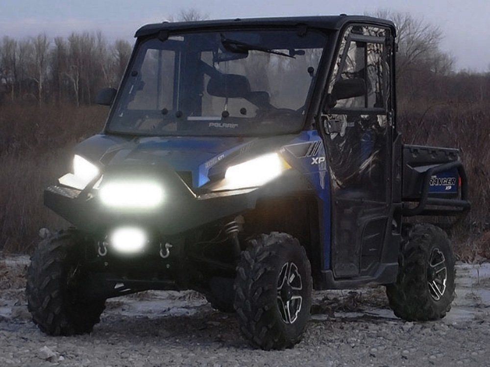 36W 8 LED Light Bar with Universal Handlebar Mount Bracket for ATV UTV Dirt Bike - Off-Road Lighting for Night Riding, Hunting & Trail Adventures