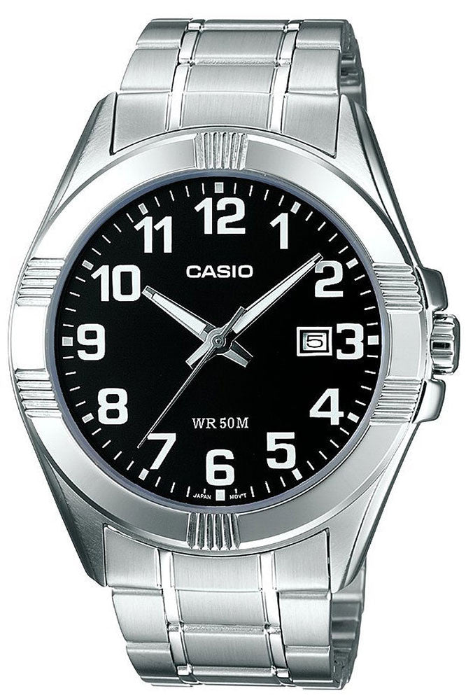 Casio MTP 1308PD 1B Men's Analog Stainless Steel Wrist Watch - Water Resistant Dress Watch for Business, Office & Formal Occasions