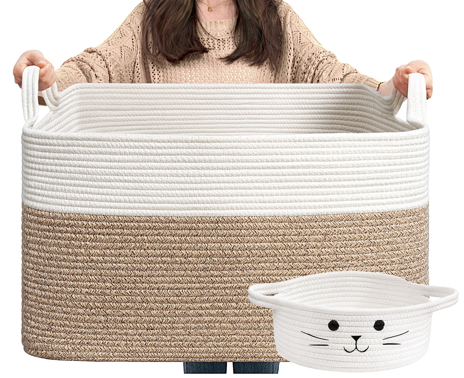 Goodpick Large Storage Basket for Blankets, Toys & Baby Laundry - Nursery & Home Organizer