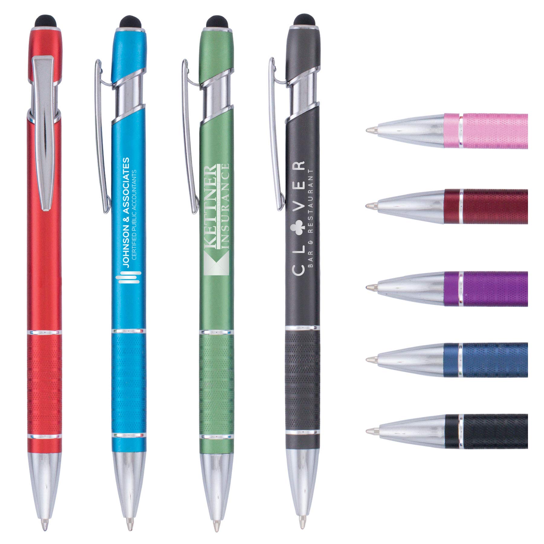 Custom Engraved Metal Pens - Ellipse Stylus Pen with Laser Engraving - Bulk 100pcs $1.4 Each - Free Shipping & No Setup Fee - Perfect for Corporate Gifts, Promotional Items & Office Supplies
