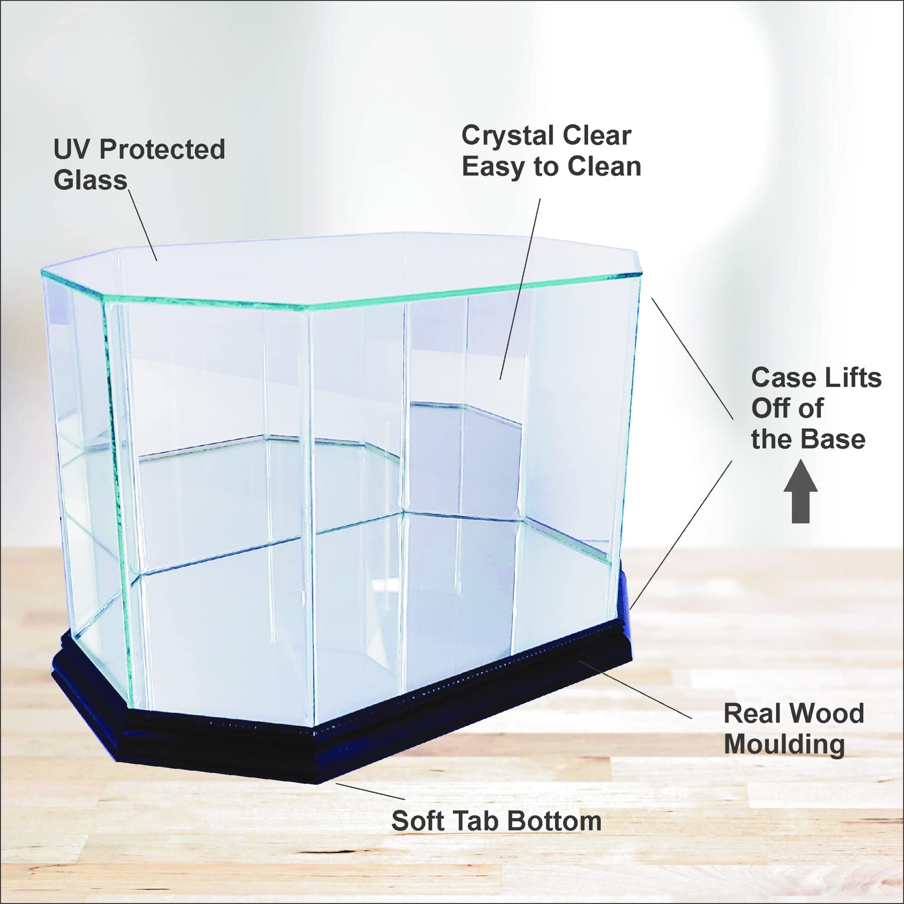 9-Slot Baseball Display Case with 99% UV Protection Conservation Glass - Perfect for Showcasing Autographed Balls & Memorabilia in Home or Office