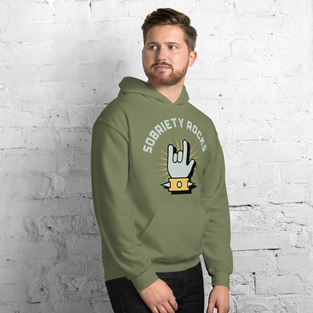 Sobriety Rocks Unisex Hoodie - Comfortable & Stylish Pullover Sweatshirt for Men & Women | Perfect for Sober Living, Recovery Support & Casual Wear