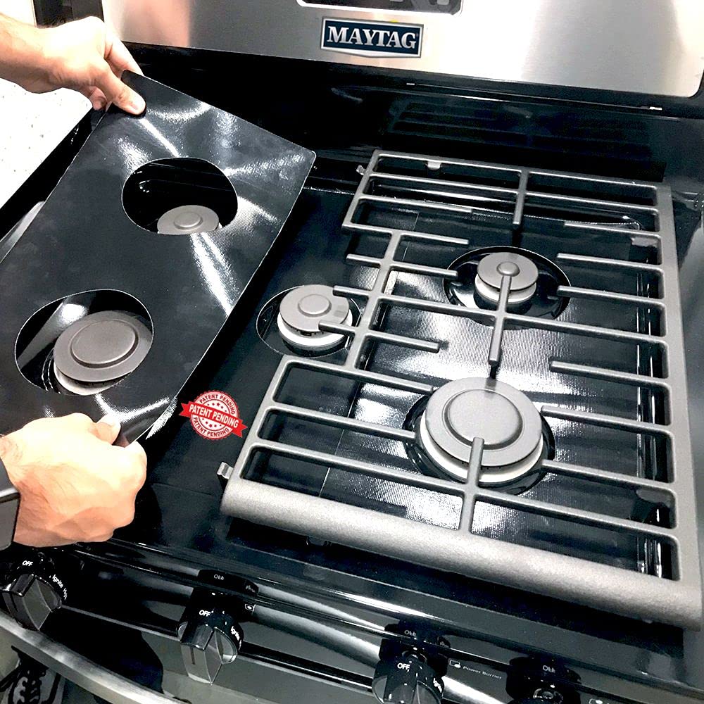 Premium Plus Stove Protectors for Maytag Gas Range Model MGR8880AW0 - Custom Cut, Easy to Clean Stove Liner - Made in USA - Perfect for Kitchen Safety & Countertop Protection While Cooking