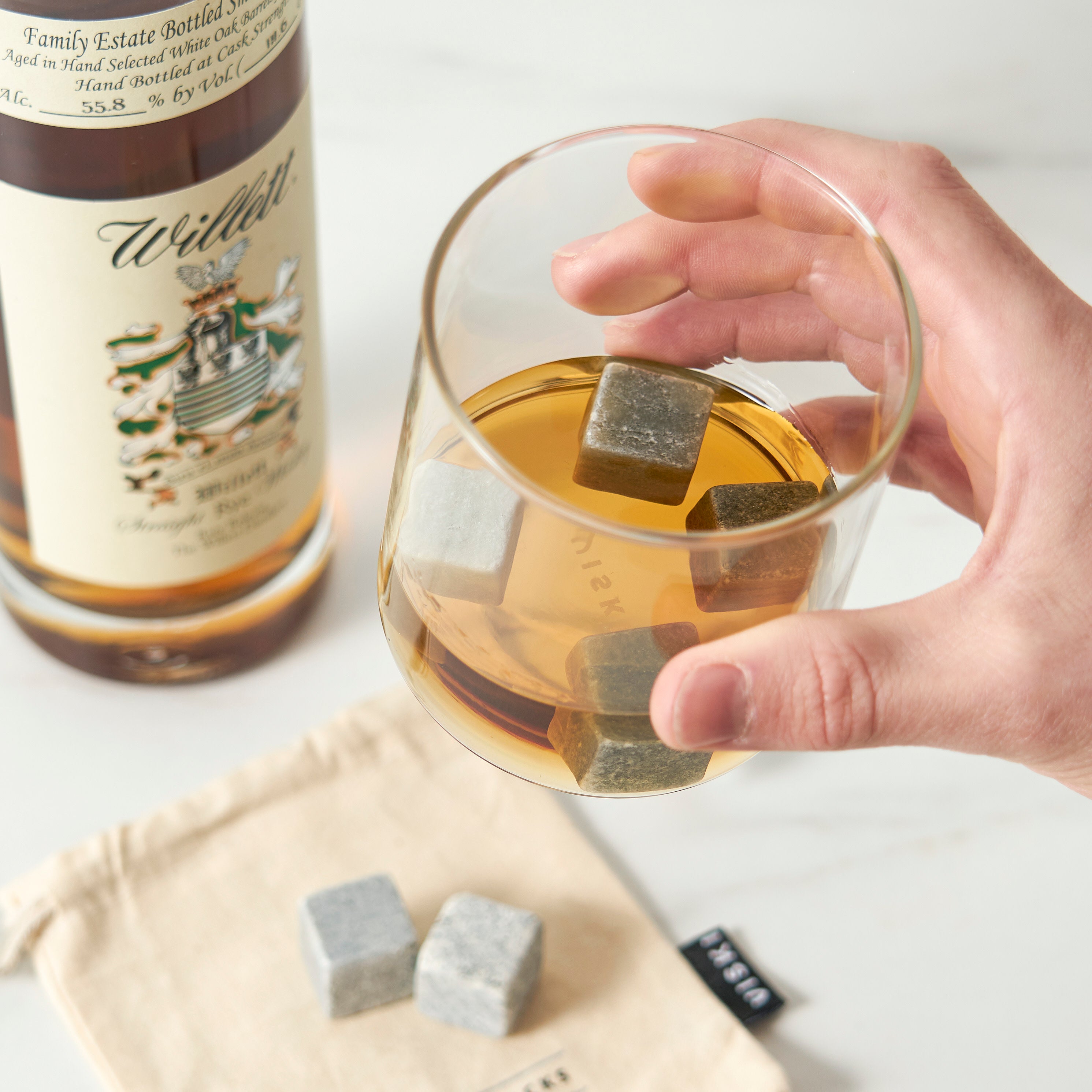 Premium Soapstone Cube Set of 6 - Natural Glacier Rocks for Whiskey Stones, Home Decor & Massage Therapy | Perfect for Chilling Drinks, Zen Gardens & Spa Treatments