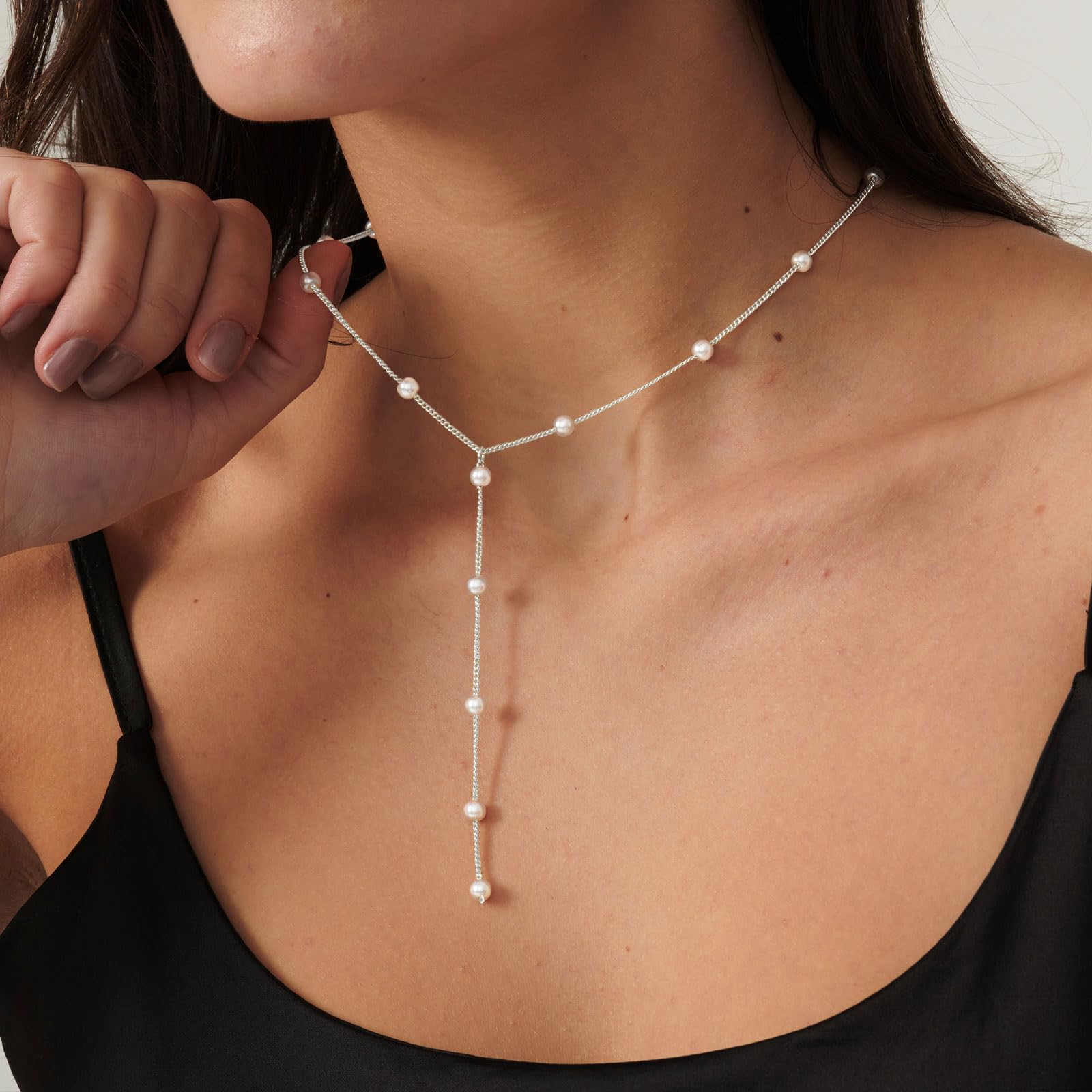 14k Gold Plated Pearl Necklace for Women - Dainty Minimalist Everyday Jewelry | Perfect for Office, Date Night & Special Occasions