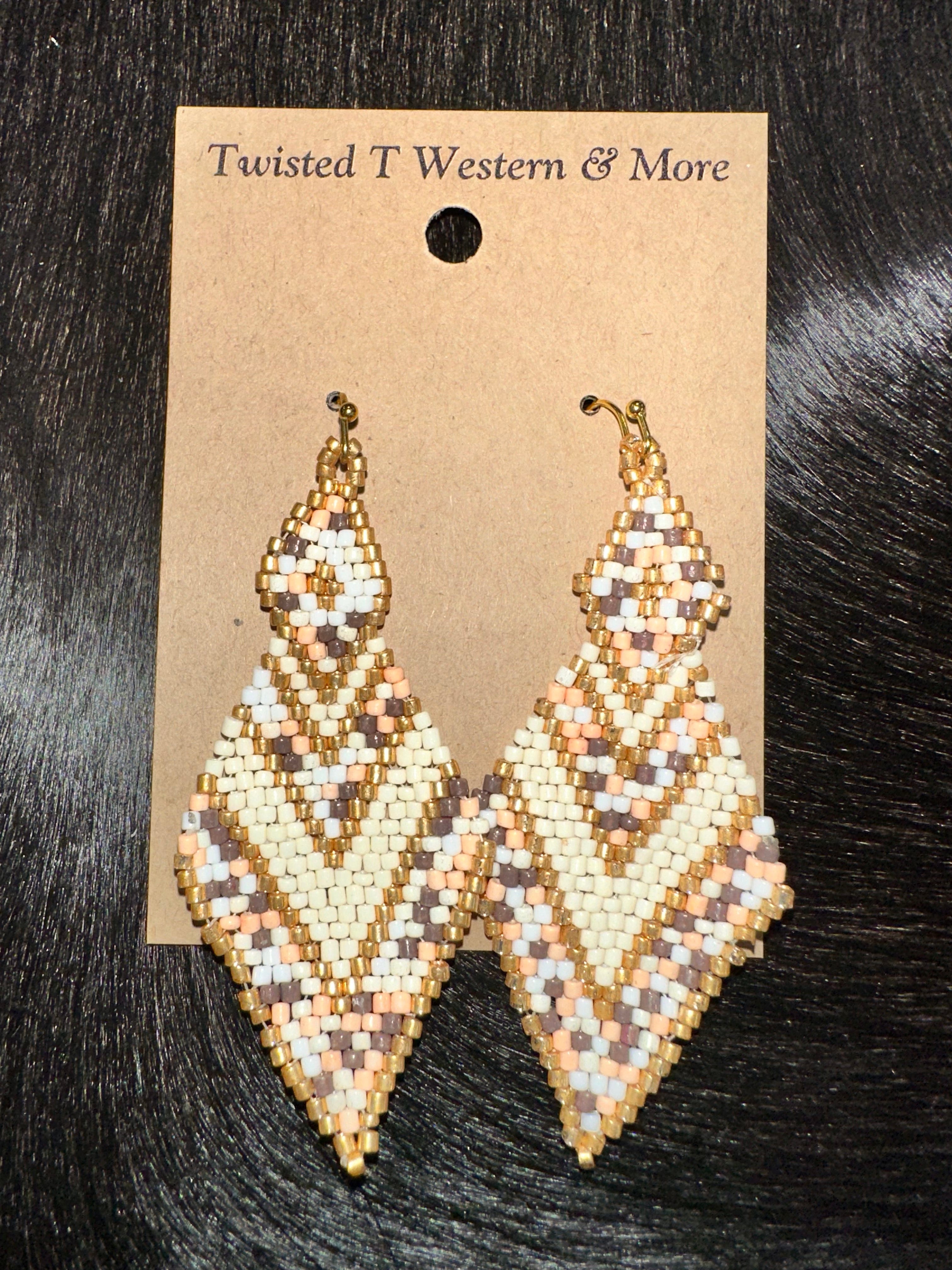 Ivory Diamond Seed Bead Earrings for Women - Elegant Dainty Stud Earrings for Everyday Wear, Party & Wedding Jewelry Gift
